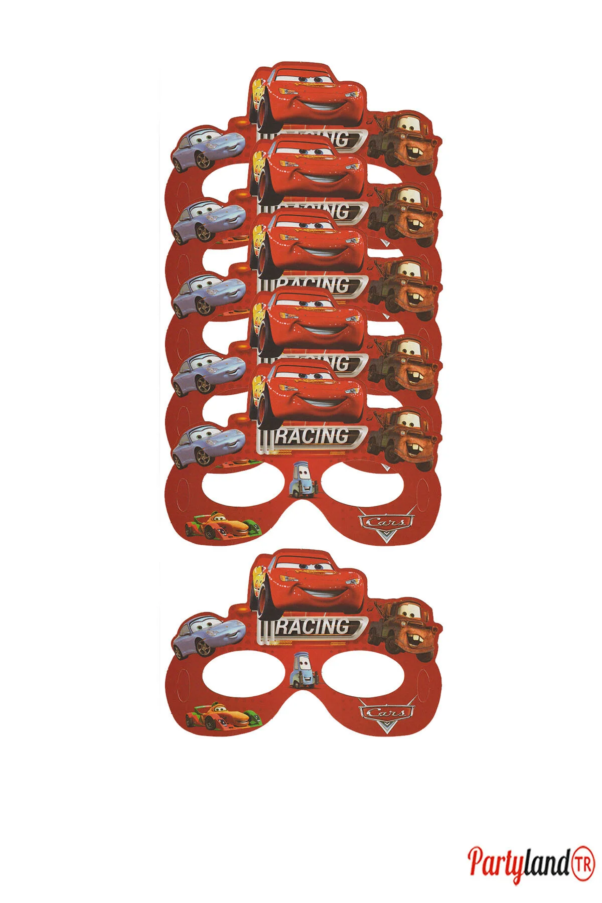عینک و ماسک مهمانی PARTYLANDTR LIGHTNING MCQUEEN CARTON 6 قطعه Cars