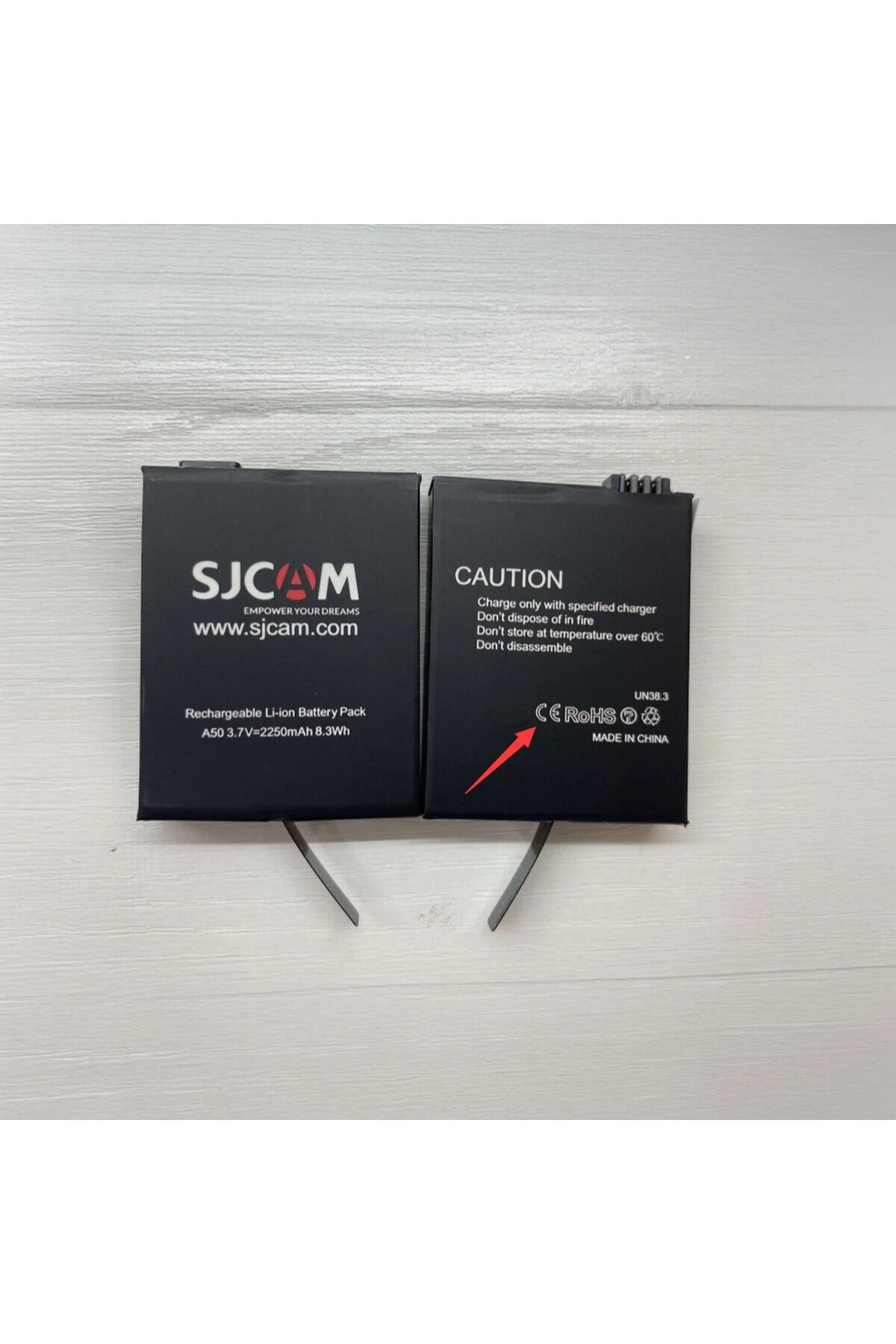 لوازم جانبی دوربین اکشن باتری A50 2250 میلی آمپر ساعتی قابل شارژ لیتیوم پشتیبان سازگار SJCAM