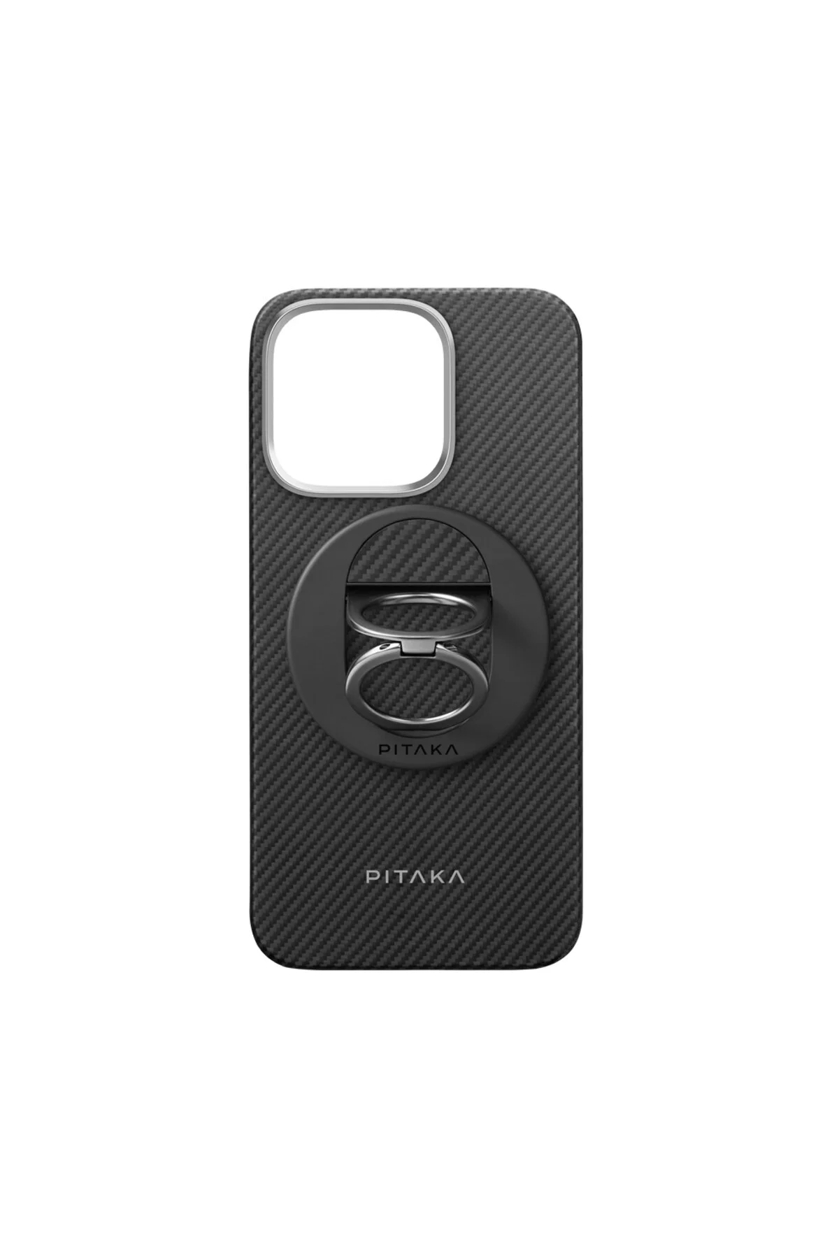 کاور و قاب IPHONE 16 PRO CASE 3 ایستاده با 600D ARAMID فیبر سیاه سفید رنگ PITAKA
