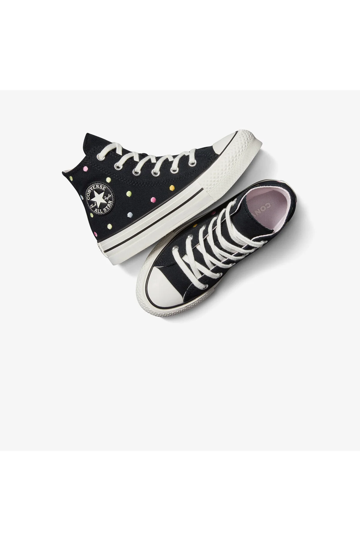 اسنیکر کفش ورزشی با پلت فرم مشکی بچه گانه چاک تیلور ALL STAR EVA LIFT POLKA DOTS کانورس Converse
