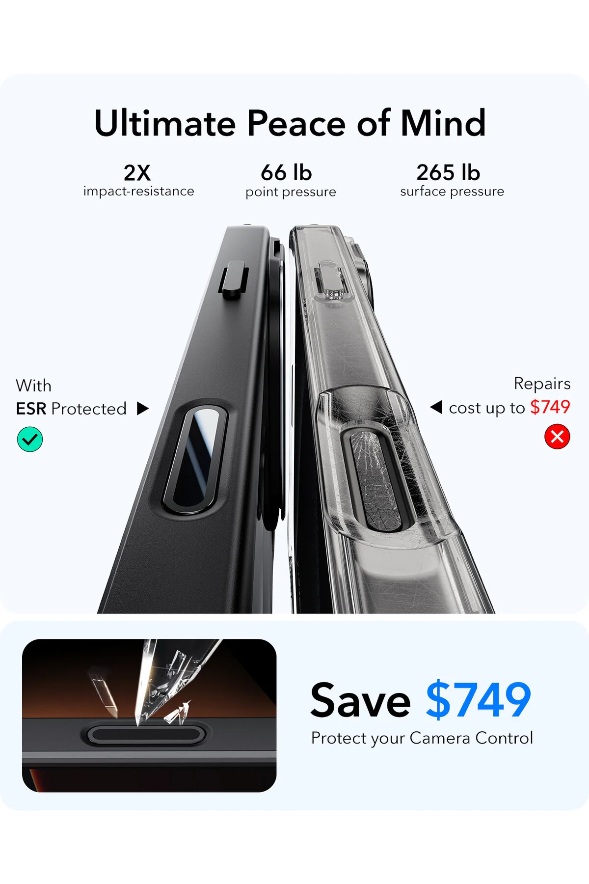 کاور و قاب IPHONE 16 HALOLOCK MAG SAFE CLASSIC HYBRID SILICONE CASE دکمه کنترل دوربین ESR