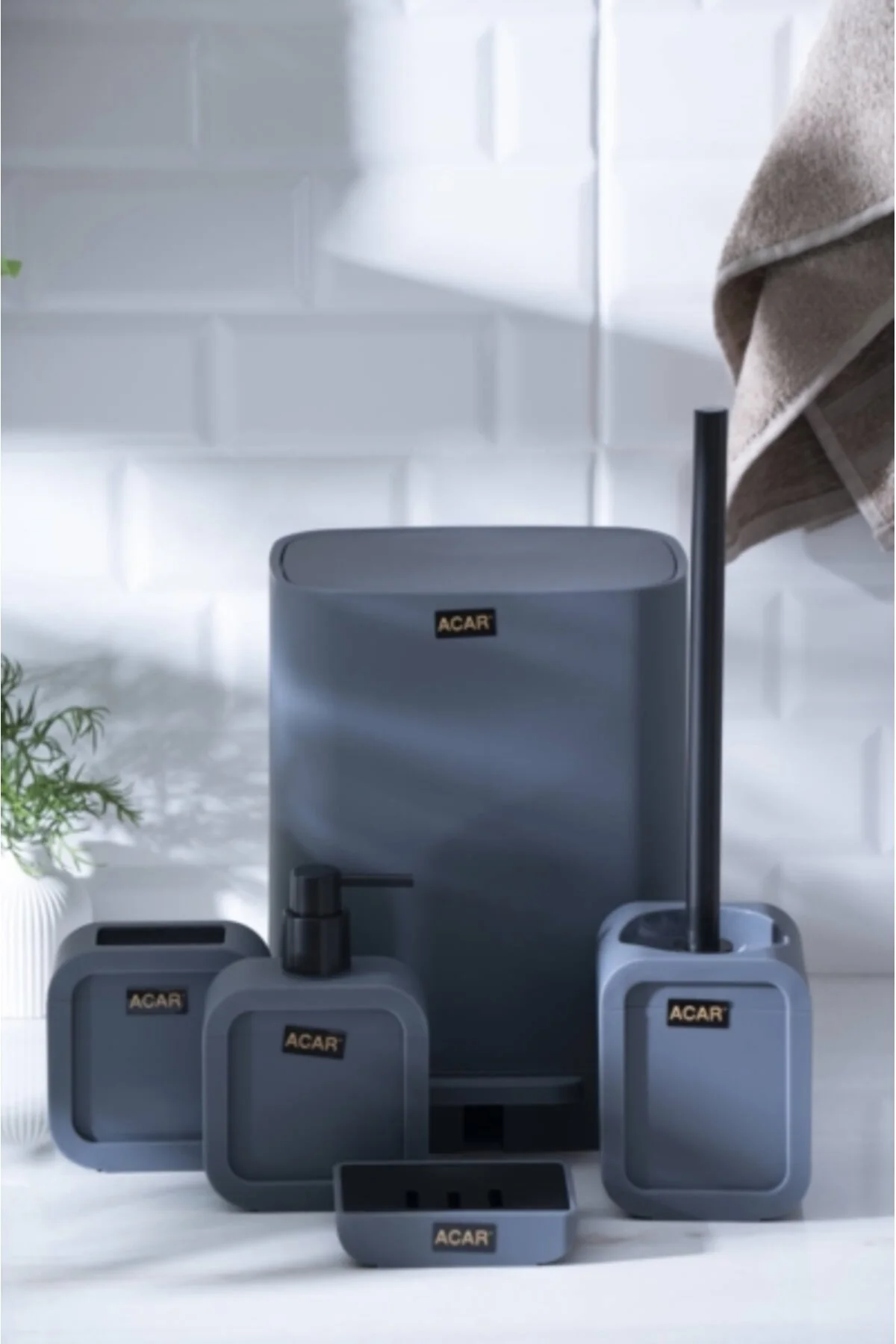 ست حمام آکریلیک آستوریا مجموعه 5 لی T CITY GREY ACAR