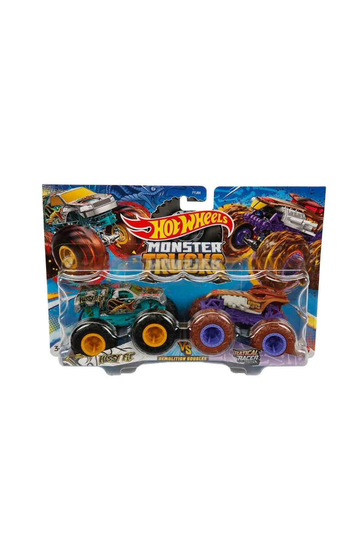 اسباب بازی های فیگور دیگر مردانه و زنانه 1:64 TRUCKS MONSTER WHEELS HOT 2 PACK FYJ64 JCC65 TOWN HAULER DODGE RAM VAN HOT WHEELS