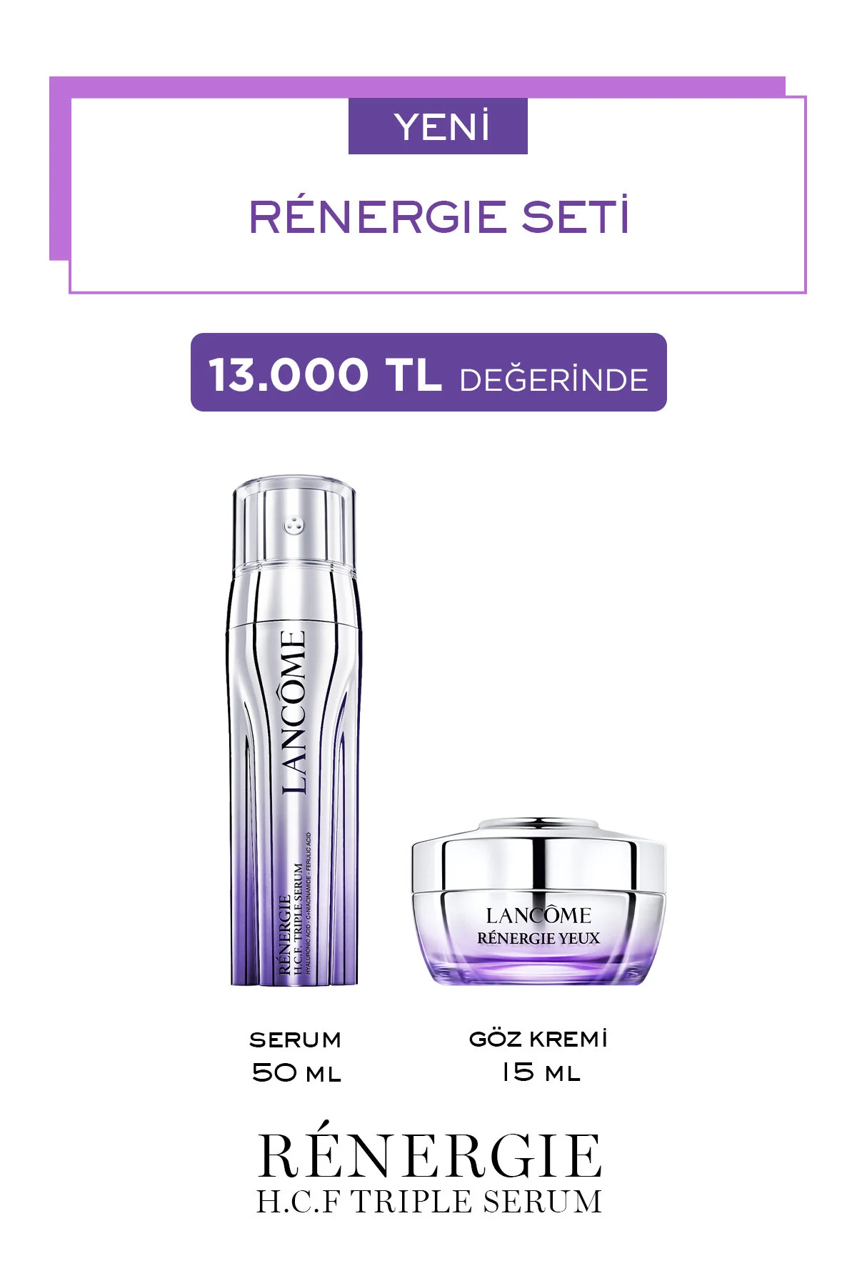 Lancome مجموعه سرم سه‌گانه رنرژی با اسید هیالورونیک، ویتامین C، نیاسینامید و اسید فروولیک