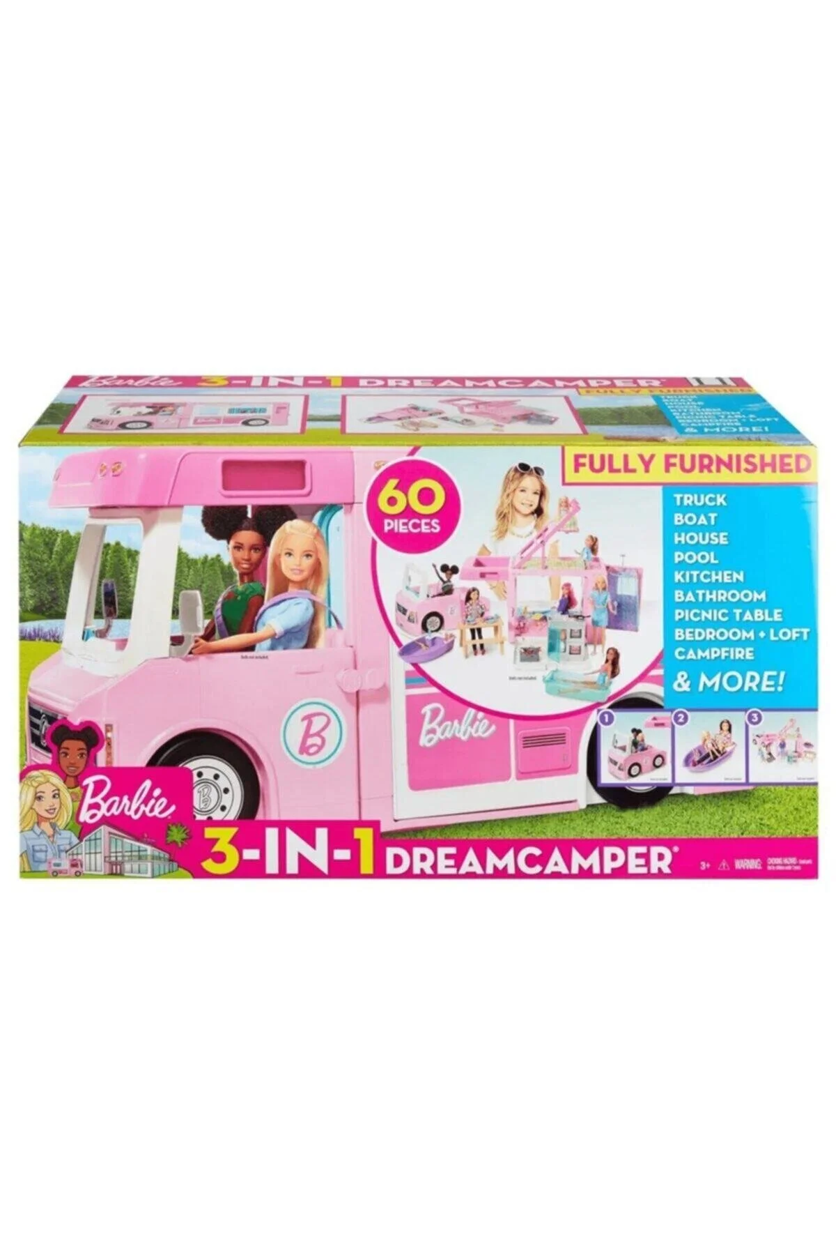 عروسک های اسباب بازی و لوازم جانبی کاروان صورتی اورجینال Barbie