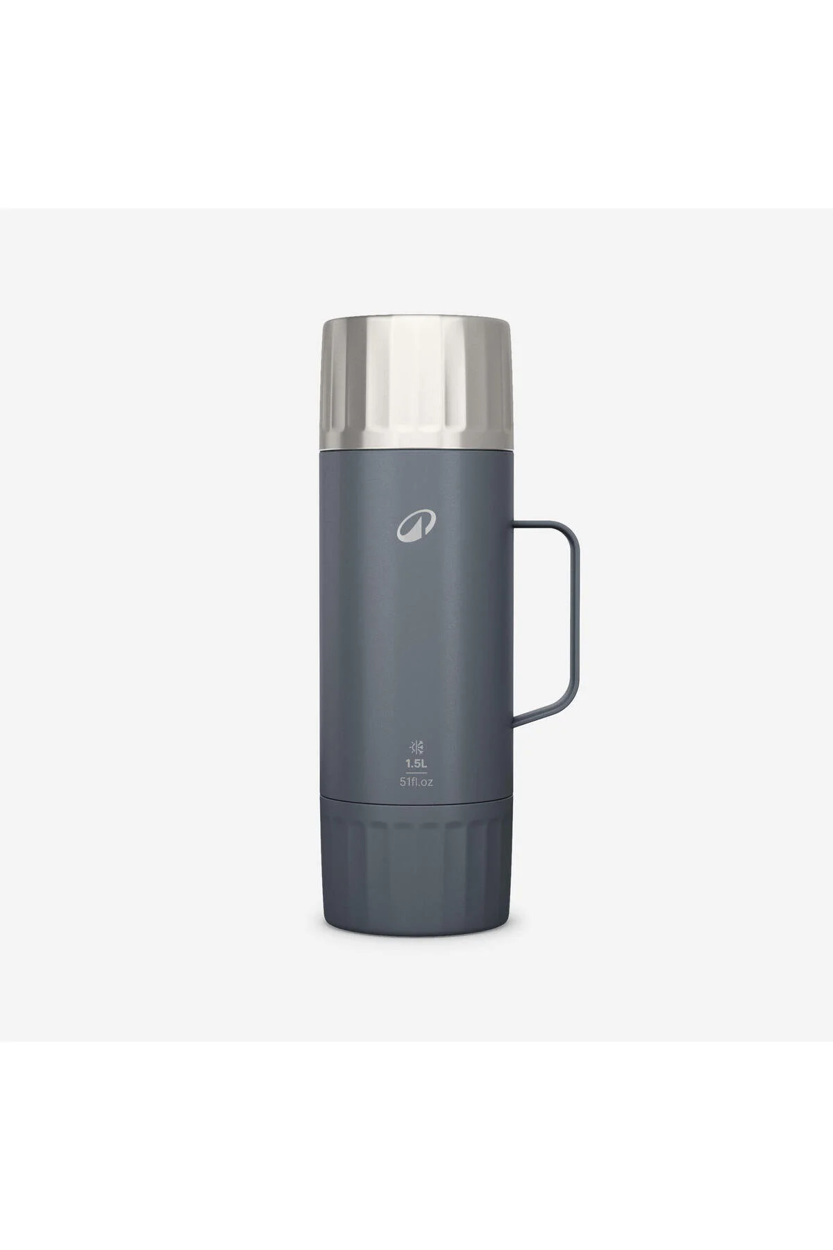 فلاسک خاکستری ترموس استیل ضد زنگ در فضای باز 1.5 لیتر 900 دکتلون Decathlon