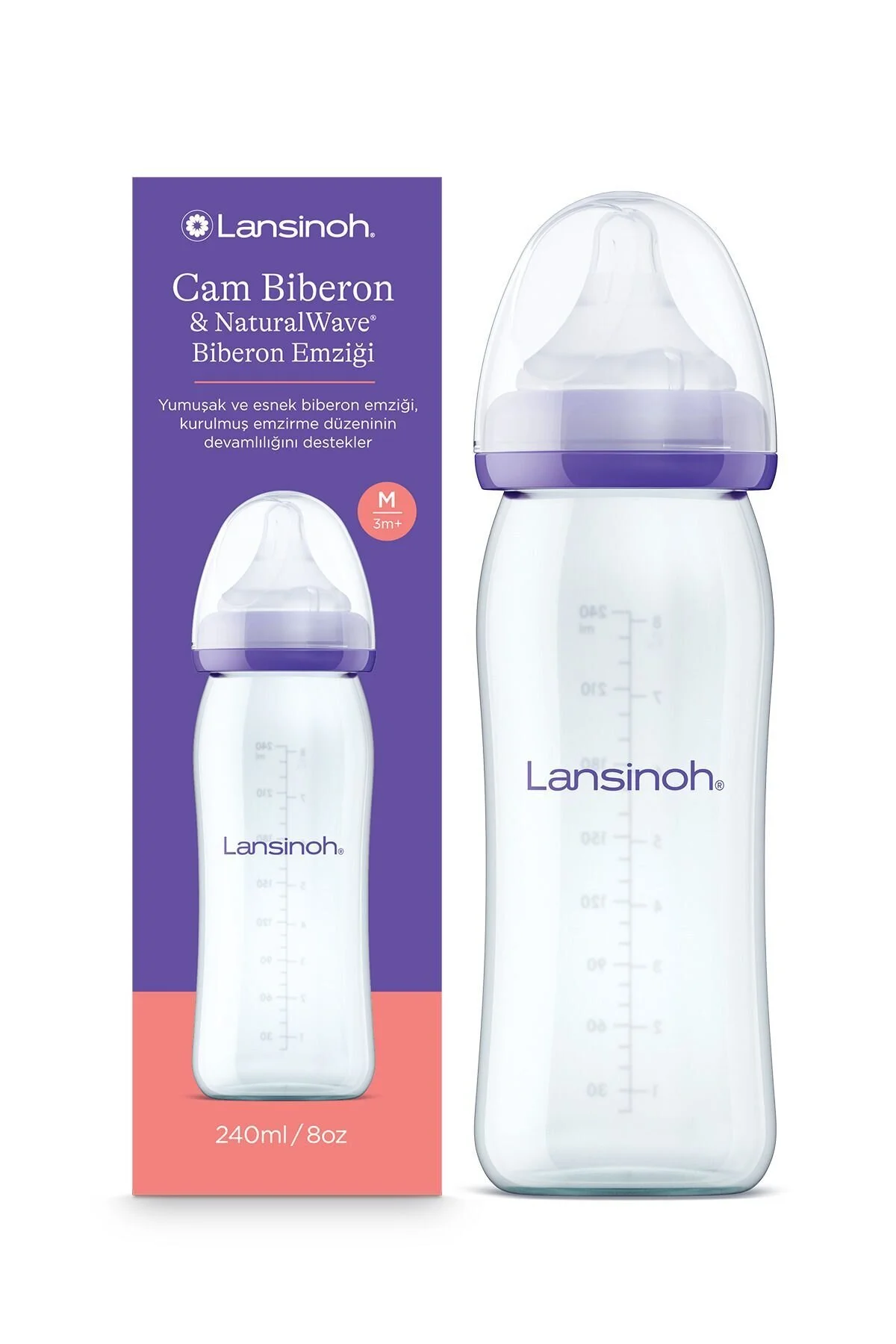 شیشه پستانک بطری ای & ® 240 میل LANSINOH