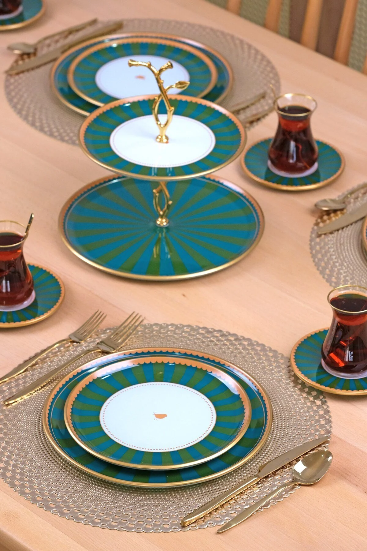 سرویس غذاخوری کیک 34 تکه گرین لاین 6 نفره Glore