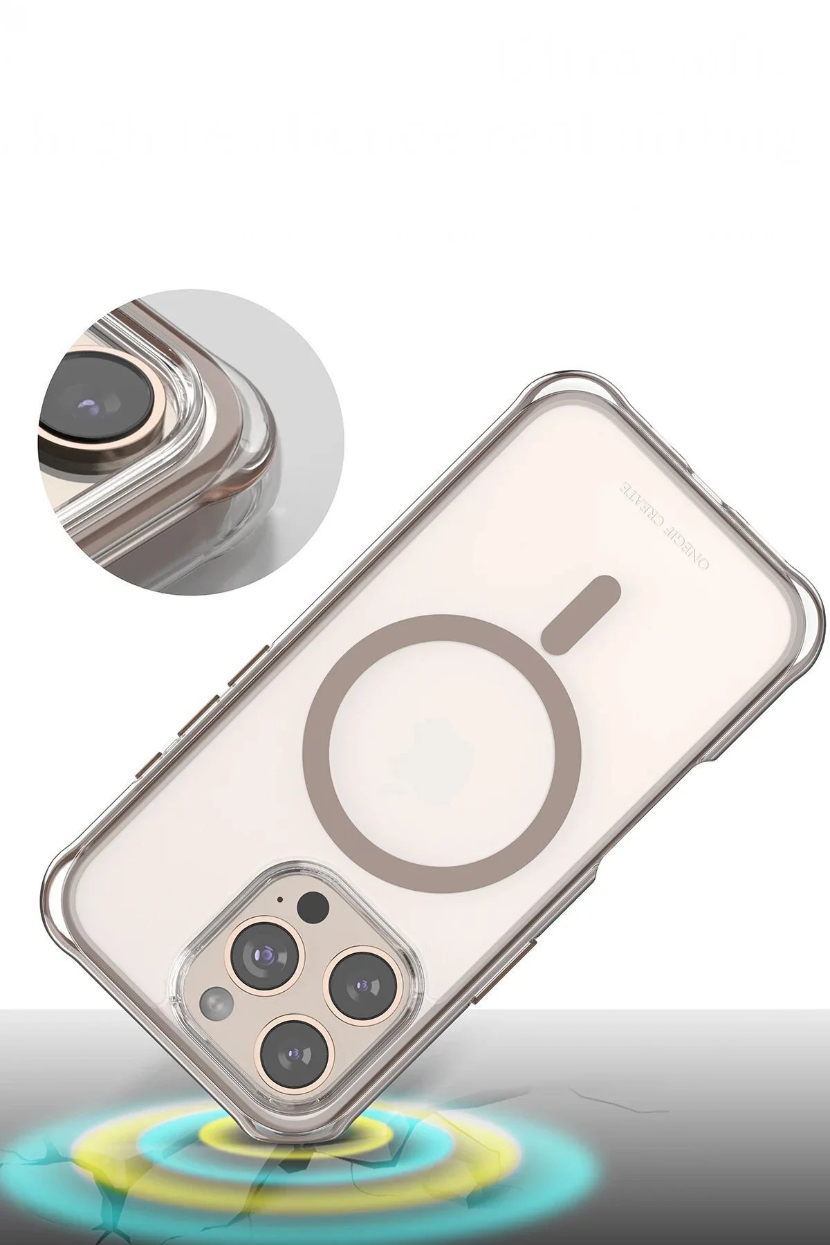 کاور و قاب APPLE IPHONE 15 PRO MAX HULK MAGSAFE COVER DESERT TITANIUM Genel Markalar