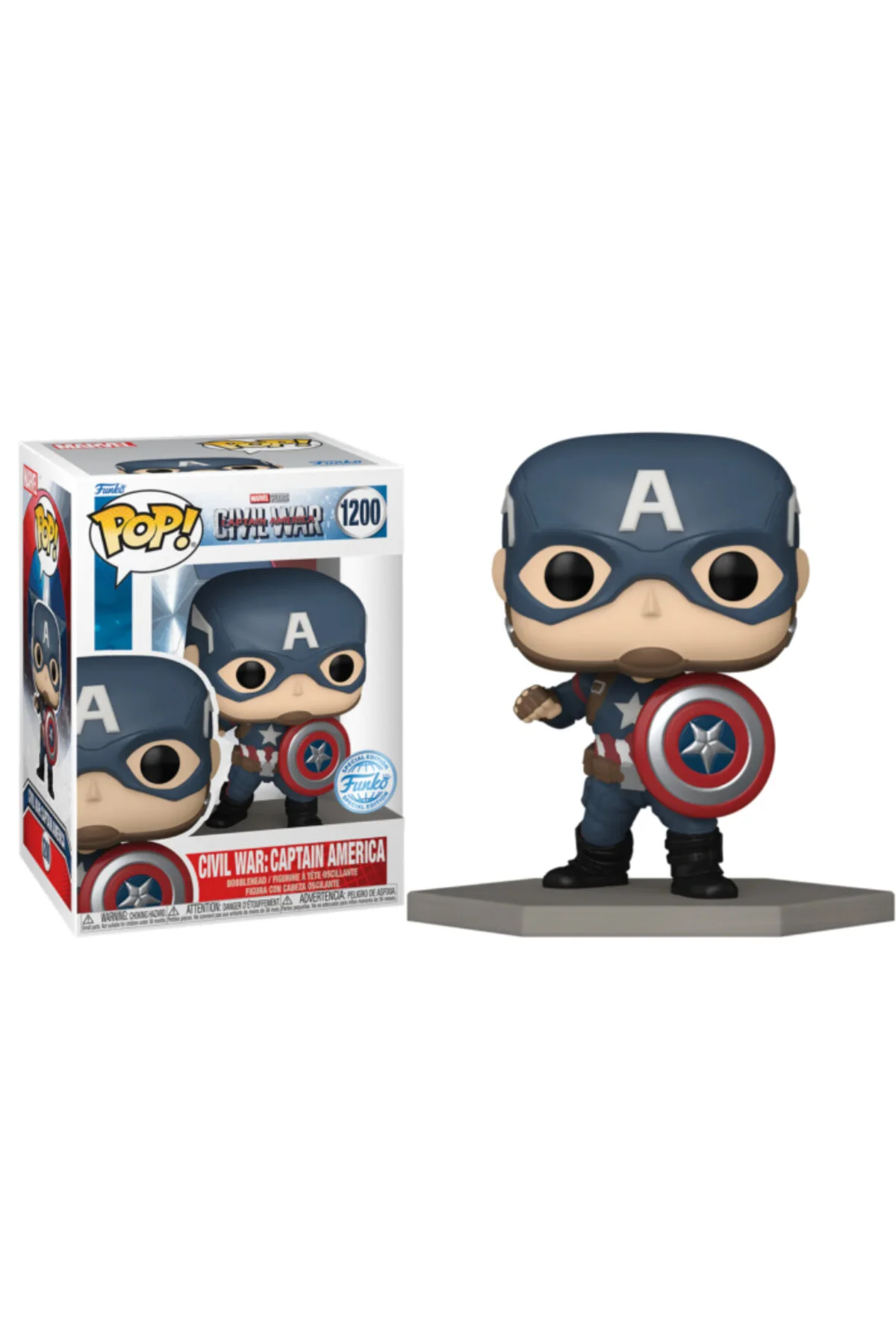 فیگور کاپیتان آمریکا: جنگ داخلی آمریکا با شیلد پاپ! 1200 Funko
