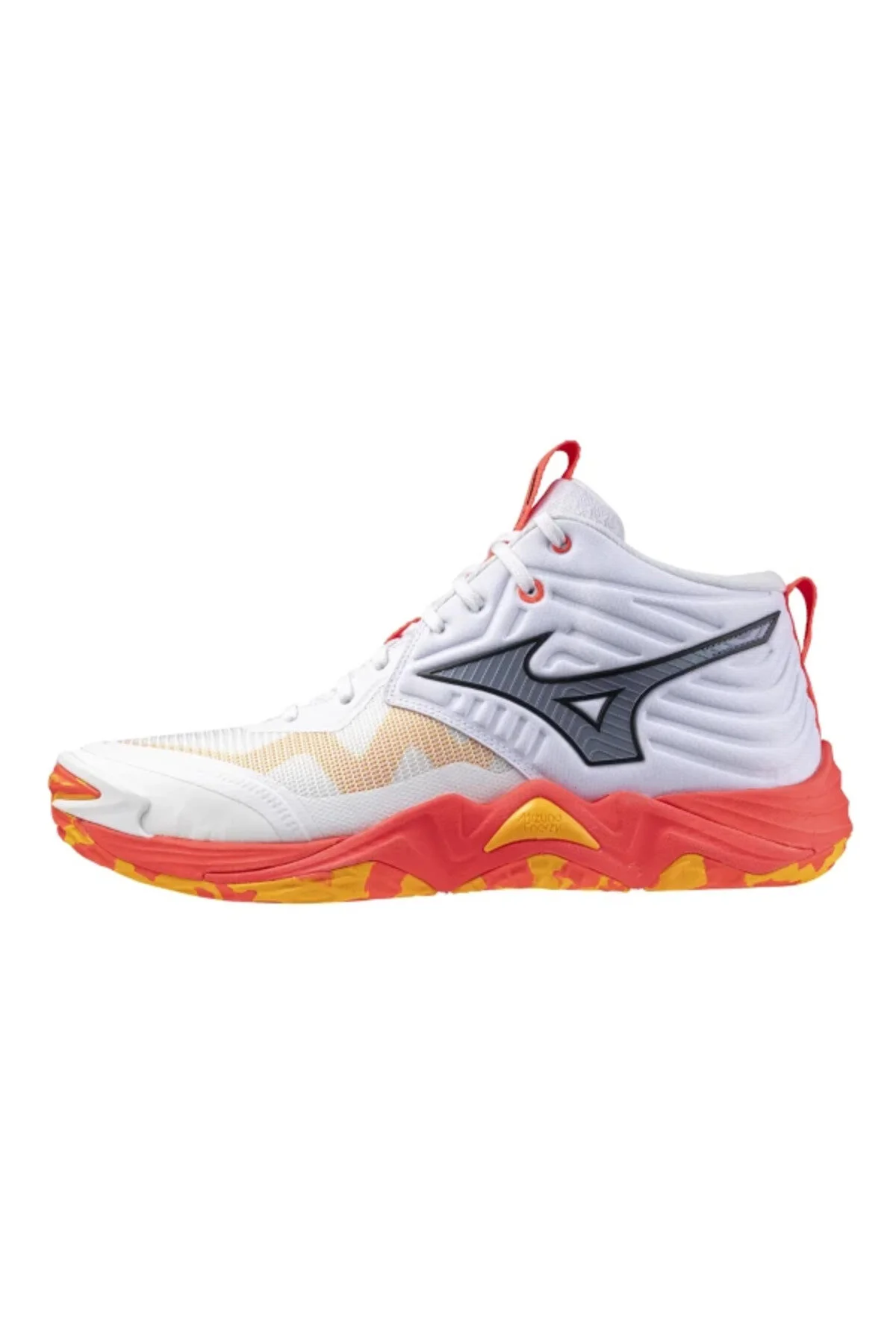کفش والیبال WAVE MOMENTUM ELITE MID WALLEYBALL WHITE ORANGE Mizuno