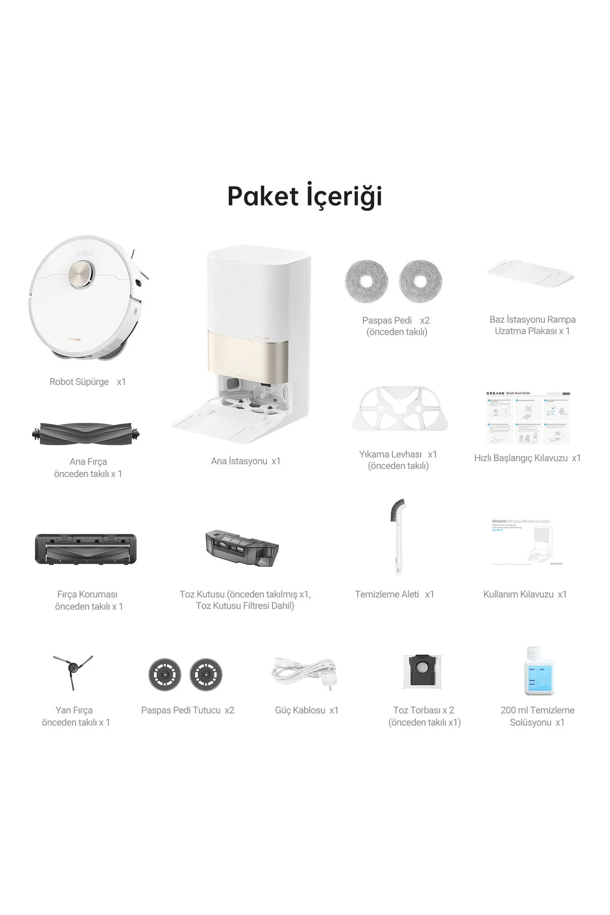 جاروبرقی رباتیک سفید X40 قابل جابجایی و بوت پوتین 12.000 PA مکیدن قدرت Dreame