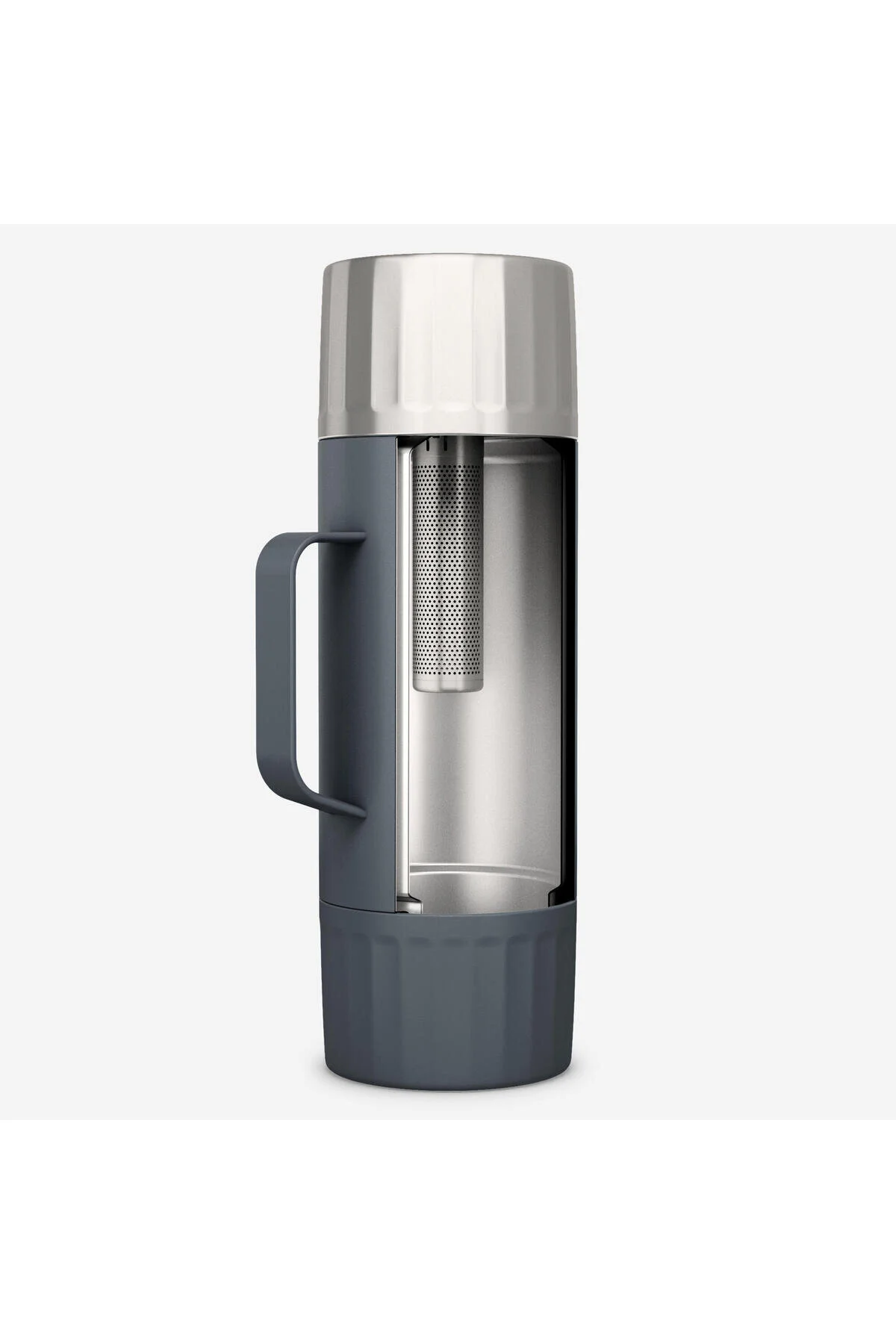 فلاسک خاکستری ترموس استیل ضد زنگ در فضای باز 1.5 لیتر 900 دکتلون Decathlon