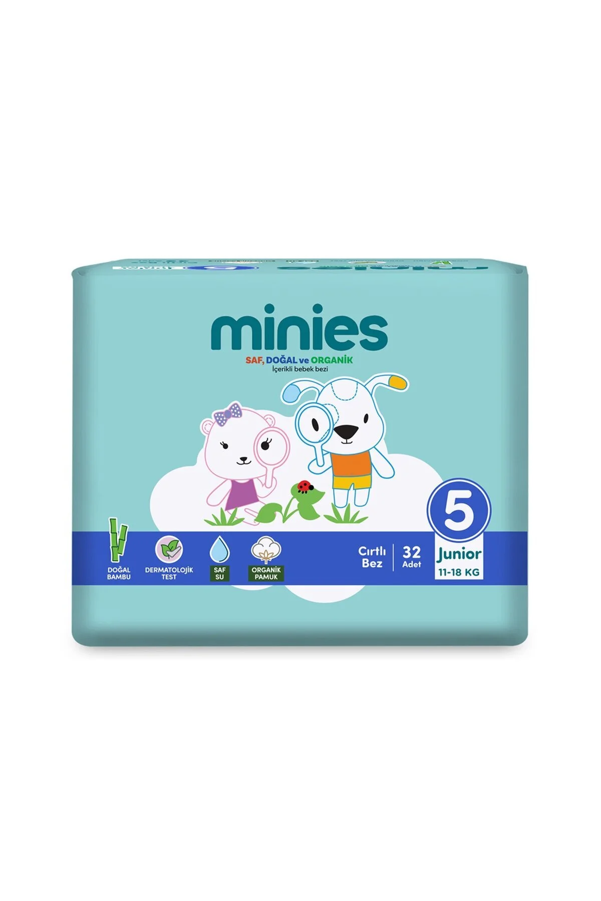 پوشک بچه جونیور 5 سایز 11 18 کیلویی 32 عدد اورجینال Minies