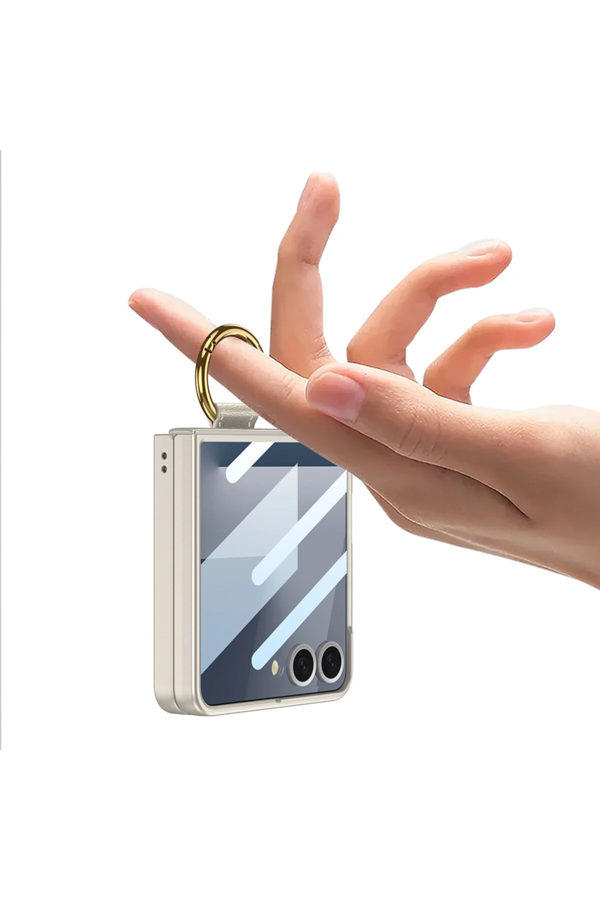 کاور و قاب محافظ گلکسی Z FLIP 7 MAGSAFE دارای سیلیکونی سخت مات با پایه حلقه halkhouse