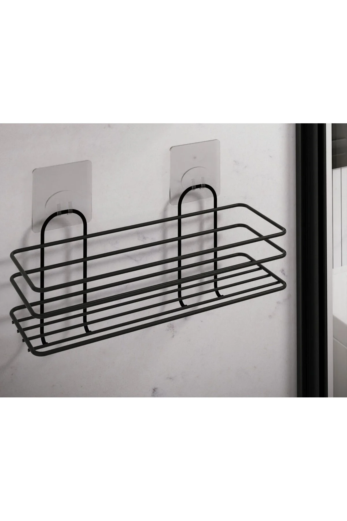 نظم‌دهنده حمام چسب 3 4 قفسه قلاب مات شامپو سیاه بند دوش کابین MEYRAM STORE