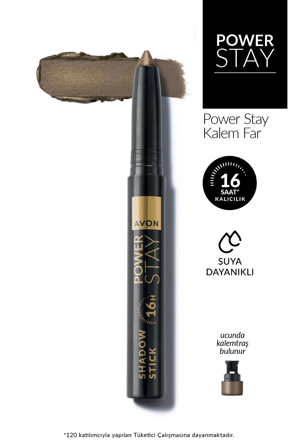 سایه چشم POWER STAY SHADOW STICK مداد اسموکی زیتونی Avon