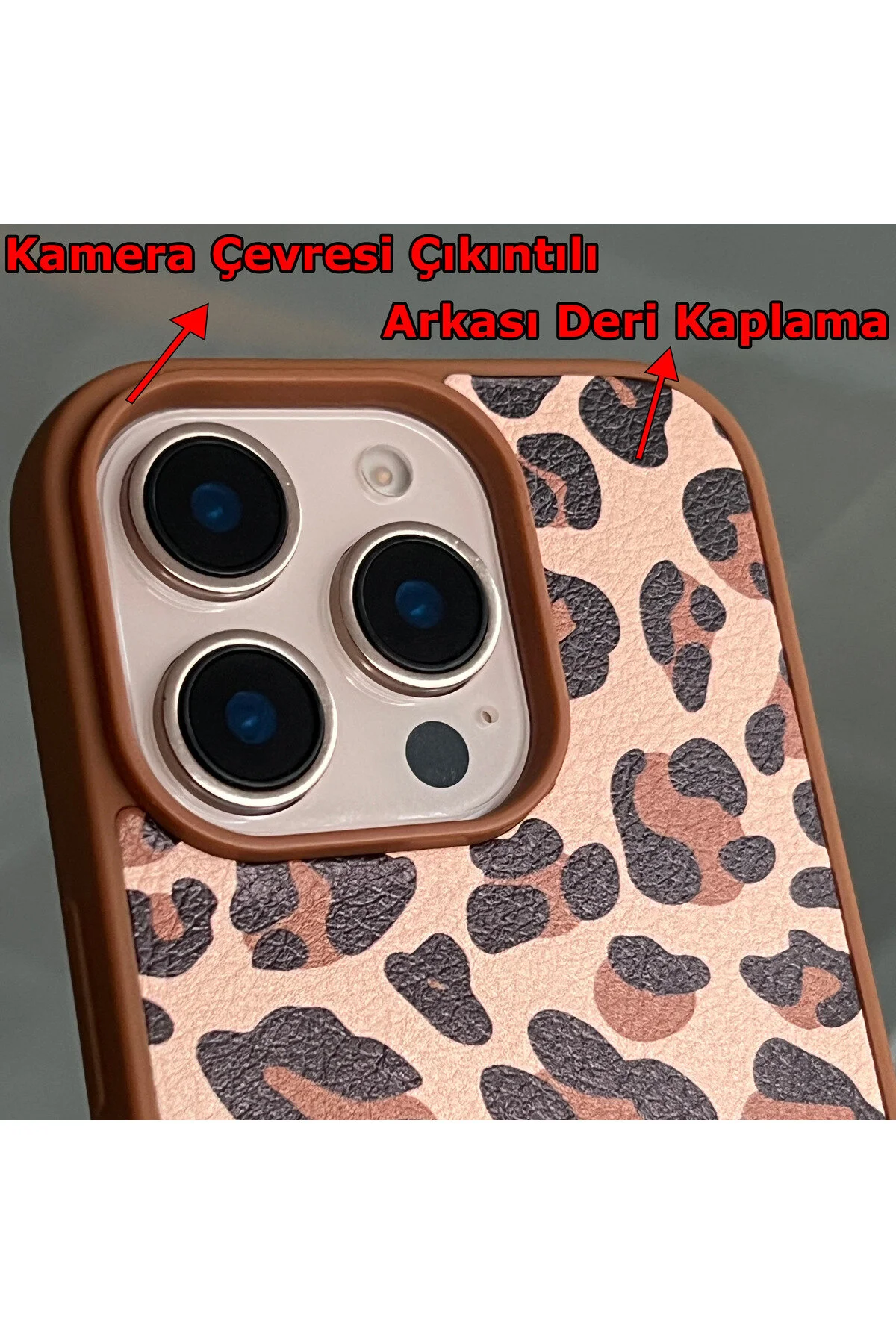 کاور و قاب چرمی پشتی سیلیکونی طرحدار پلنگی IPHONE 16 PRO MAX روکش داخلی مخملی نرم EDELFU