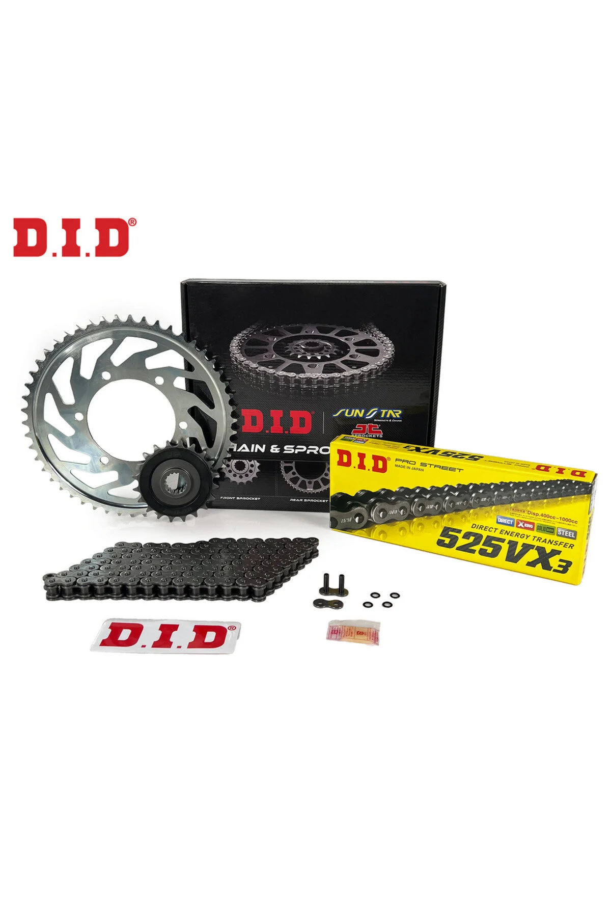 ست کلاچ موتورسیکلت زنجیر چرخ برای YAMAHA MT 09 TRACER 900CC CHAIN: DID 525VX3 STEEL 110 دنده جلو عقب: JT 16T 45T 2 DID SET