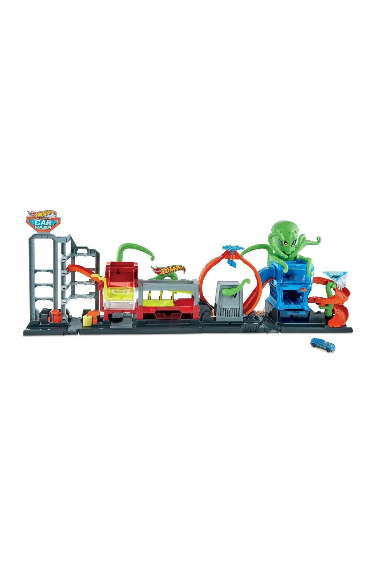 ماشین اسباب بازی چند رنگ ست کارواش Gtt96 با اختاپوس غول پیکر HOT WHEELS