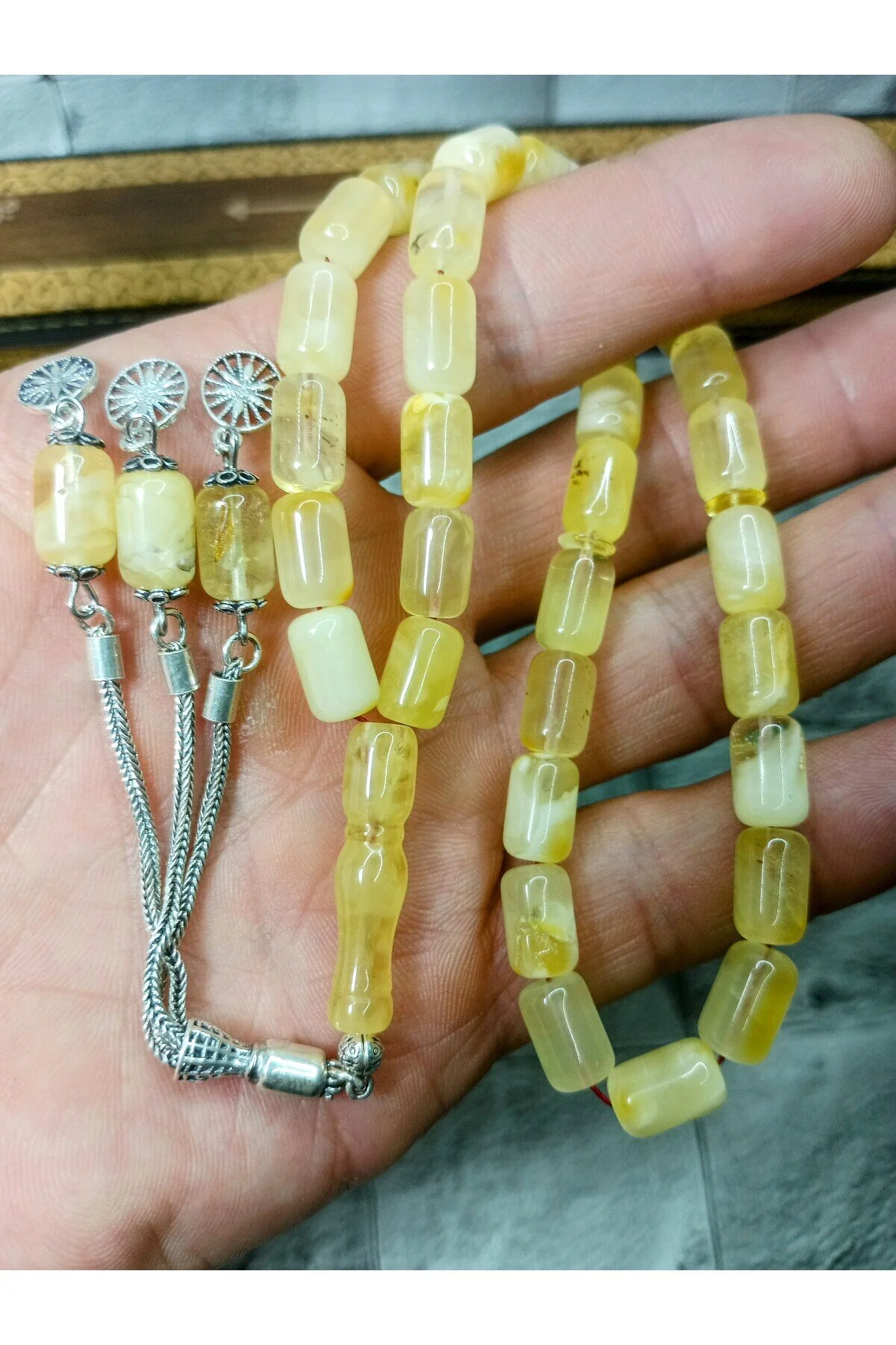 تسبیح ROSSIAN ROCK DROP AMBER ROSARY Tasarım