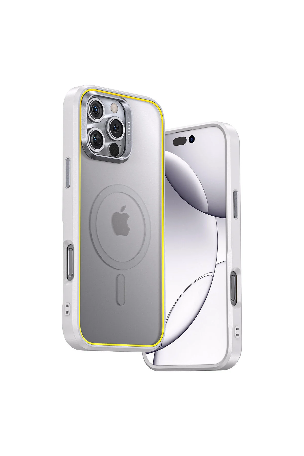 کاور و قاب مورد آیفون 16 PRO CASE پرونده تلفن سازگار با MAGSAFE سفید Aohi