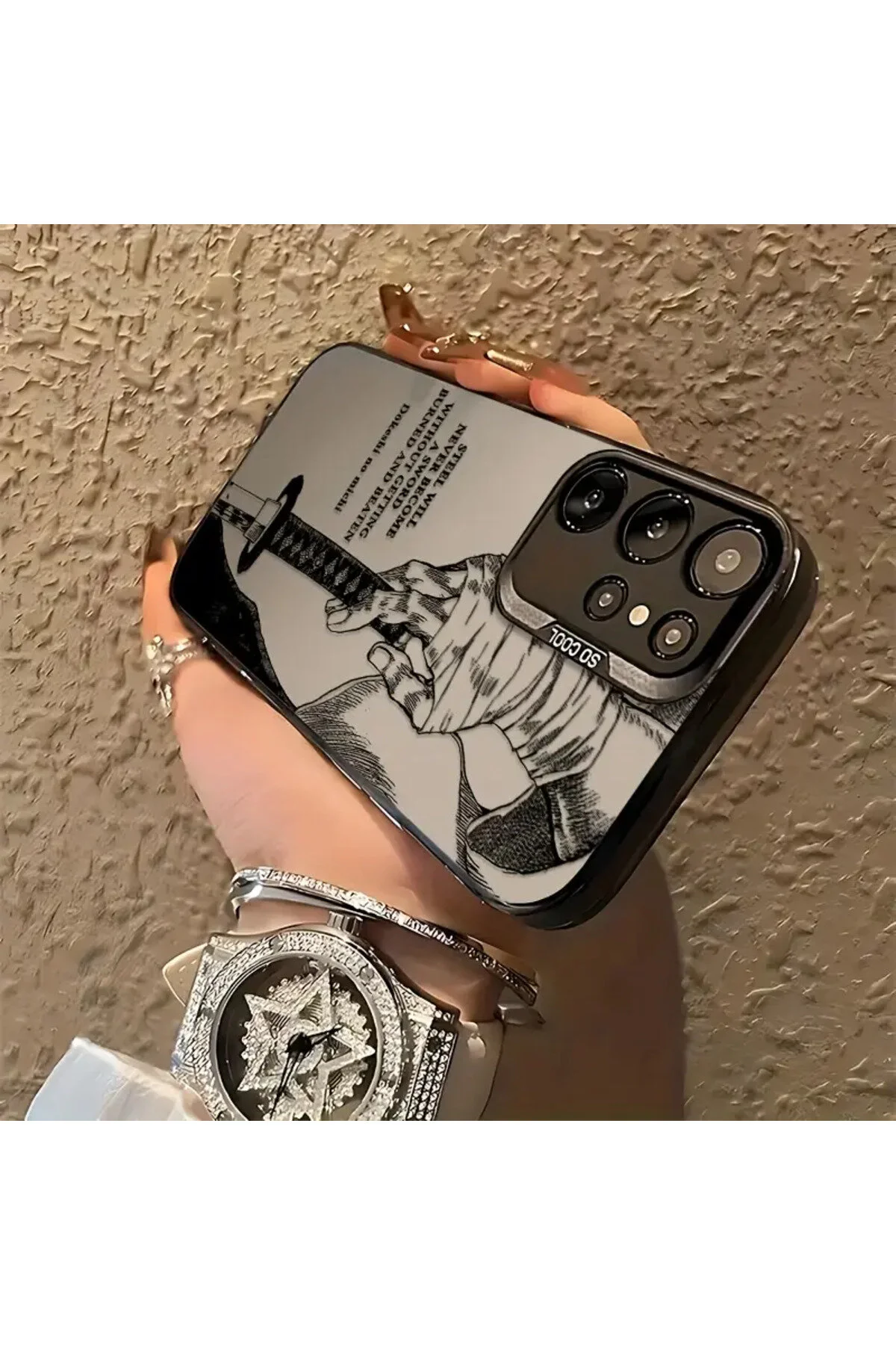 کاور و قاب گوشی نرم سامورایی آناتومیک سازگار سامسونگ GALAXY S24 FE با لبه های پشتی سخت Caseji
