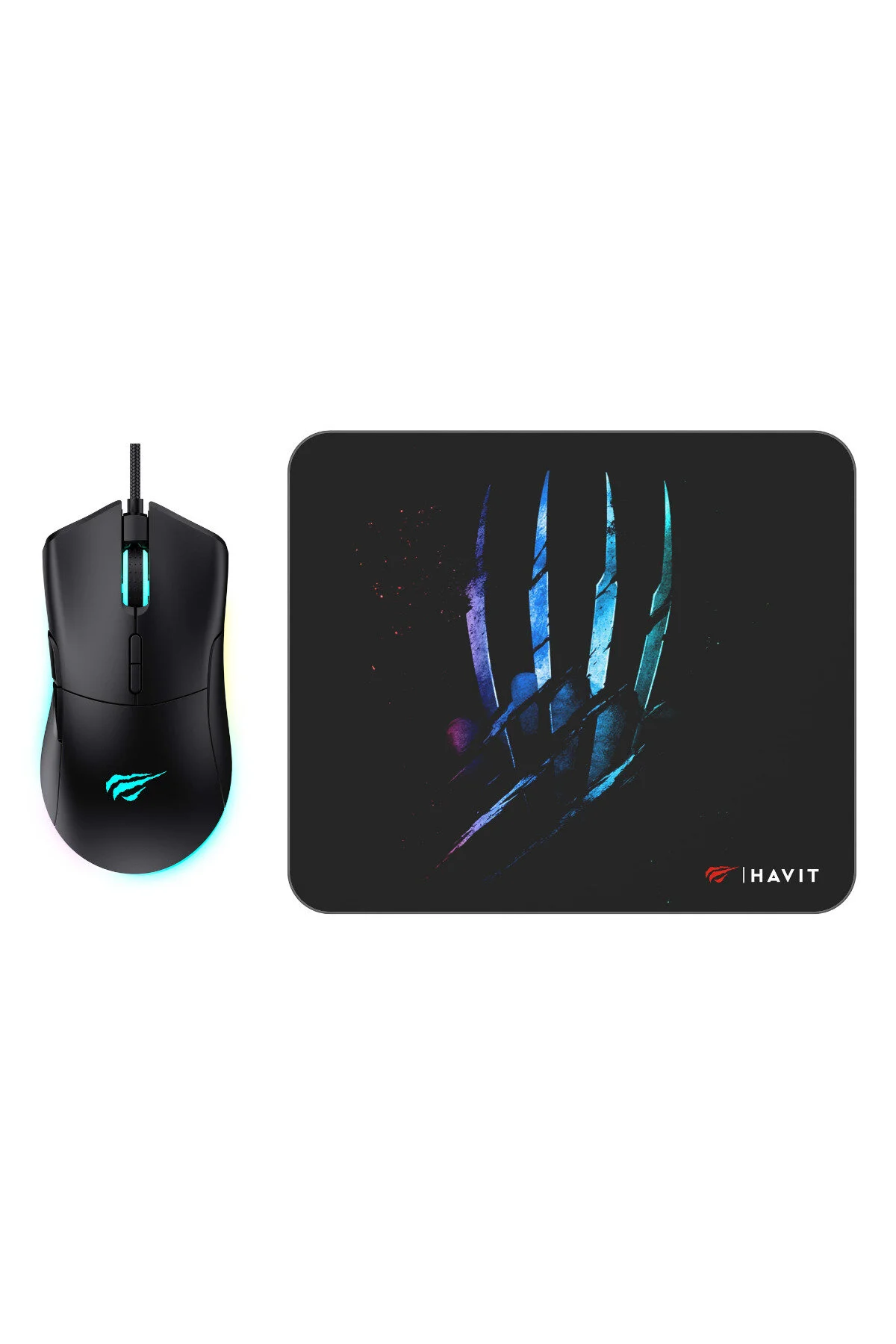 ماوس مخصوص بازی GAMENOTE MS1037CM RGB LED MACROL 7200DPI PLAYER MOUSE + PAD BLACK Havit