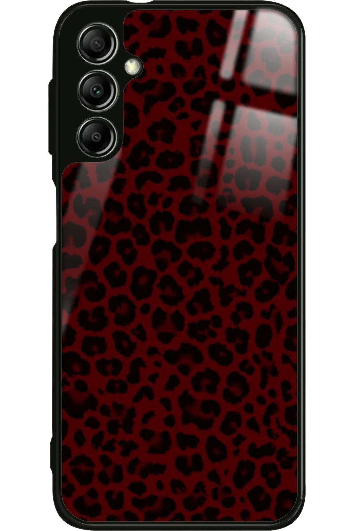 کاور و قاب پرمیوم براق طرح CLARET RED LEOPARD سازگار با SAMSUNG GALAXY A34 Snacase
