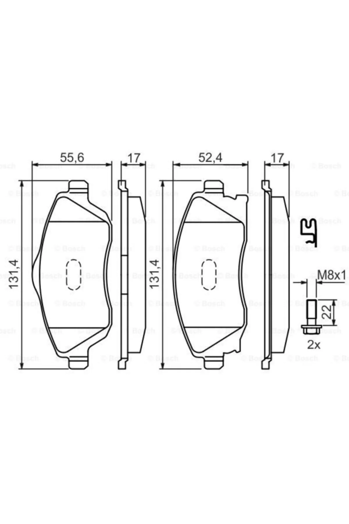 لنت ترمز پد جلو COMBO C CORSA 01 1,3 MERIVA 03 04 Bosch