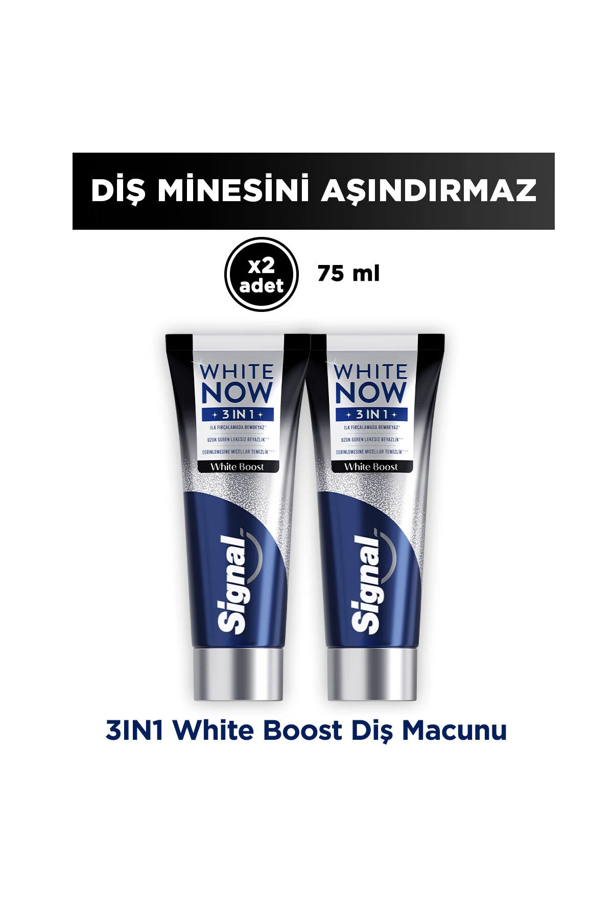 خمیردندان خمیر دندان WHITE NOW 3 IN 1 BOOST 75 میلی لیتر X2 اورجینال Signal