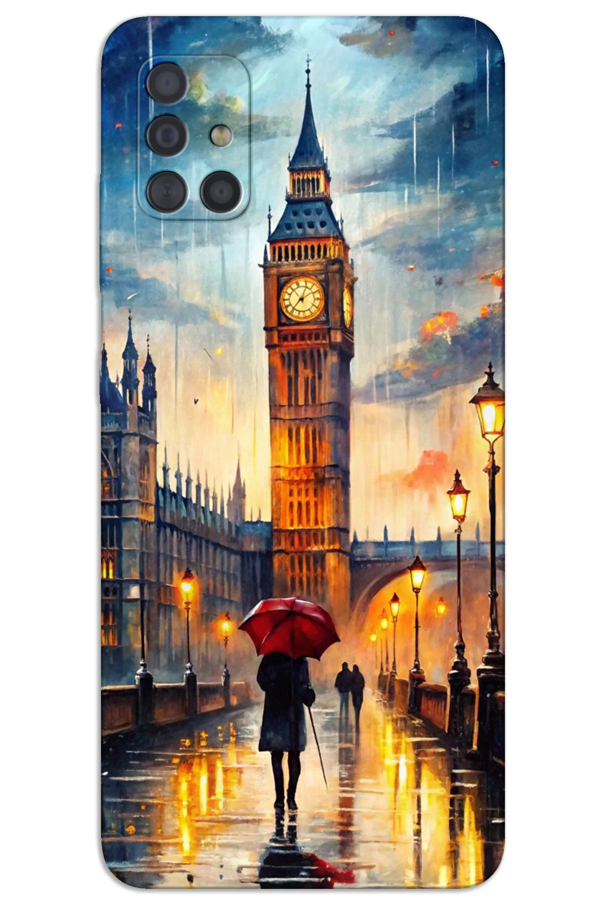 کاور و قاب پشتی طرح دار با الگوی HD SAMSUNG GALAXY A71 برج ساعت MRCİLETİSİM