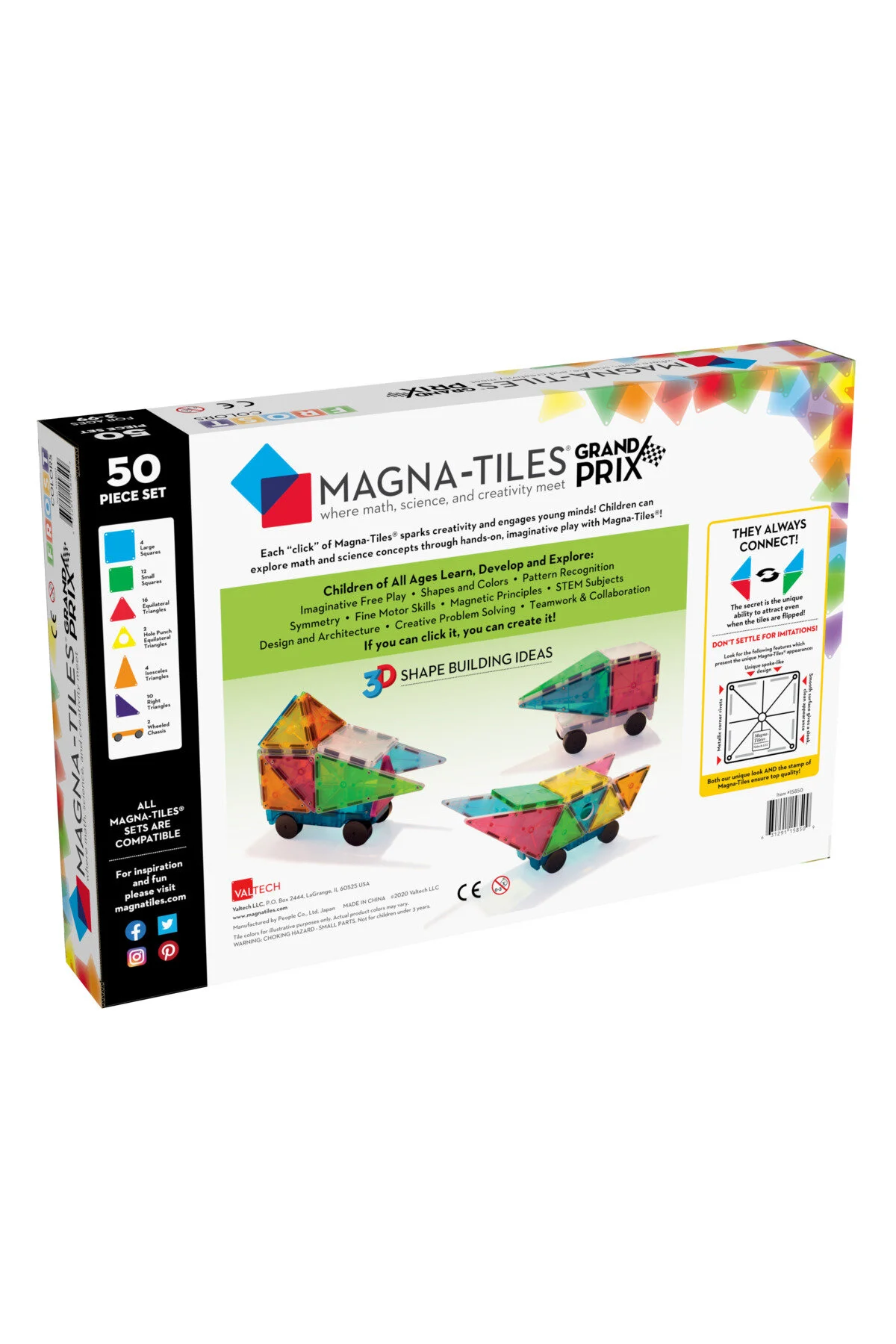 لگو و اسباب بازی های ساخت محور MAGNA TILES® GRAND PRIX 50 قطعه Magna Tiles