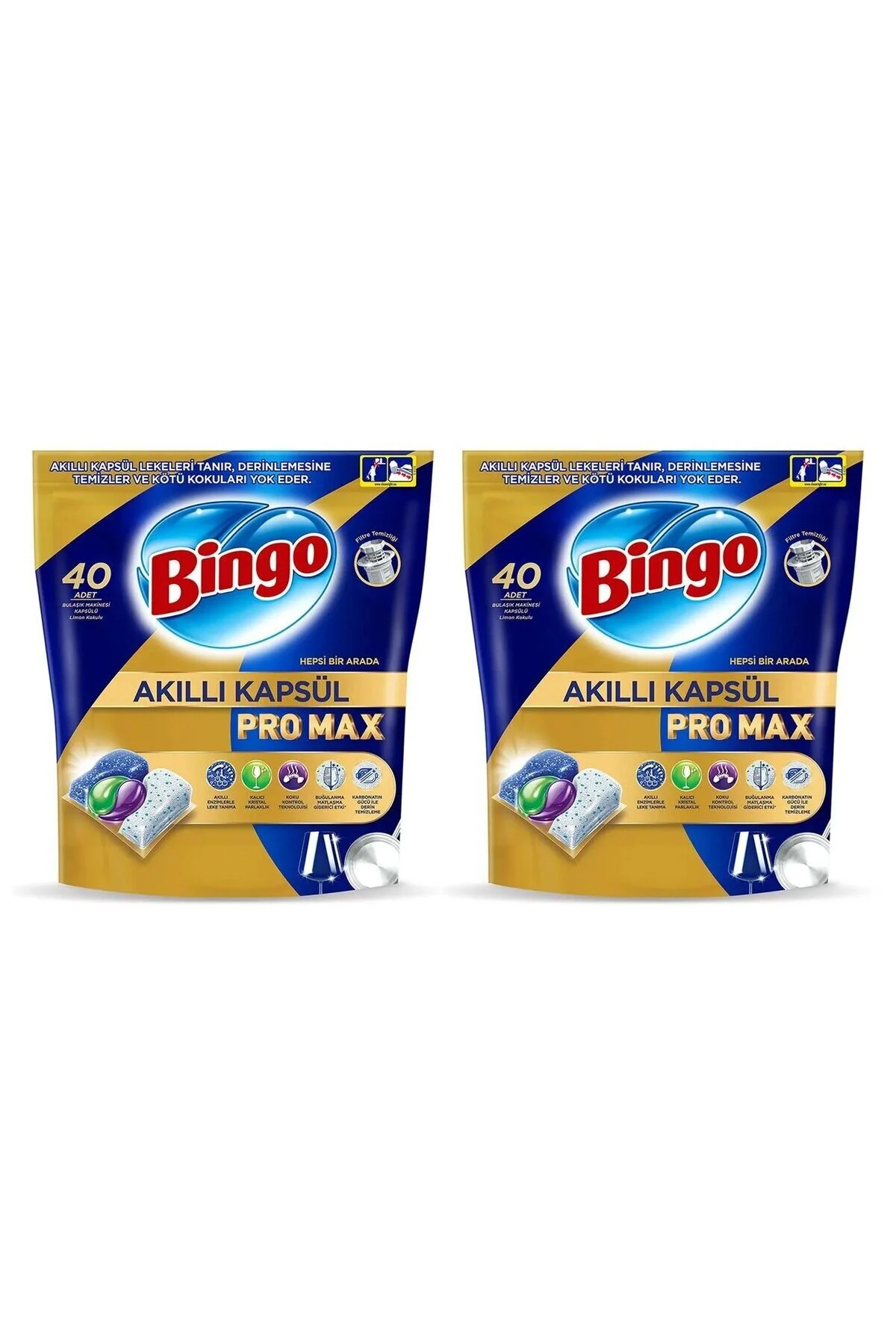 قرص و پودر ماشین ظرفشویی SMART CAPSULE PRO MAX 40S X2 قطعات Bingo