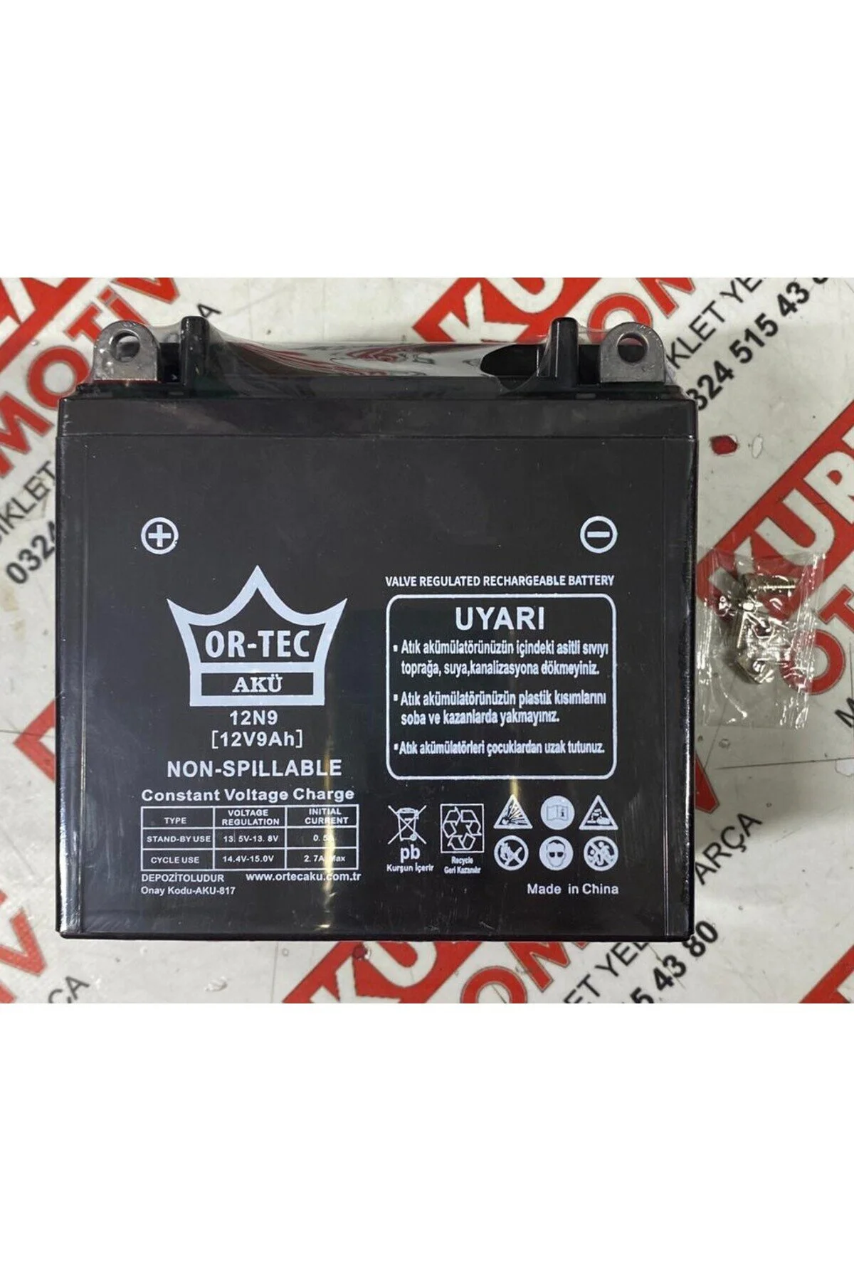 محصولات ضروری موتورسیکلت باتری موتور سیکلت 12N9 12V9AH مورخ 2025 Ortec