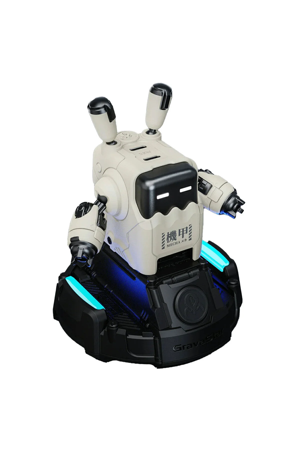 شارژر DELTA35 ROBOT شکل 35W آداپتور شارژ سریع و پایه سفید Gravastar