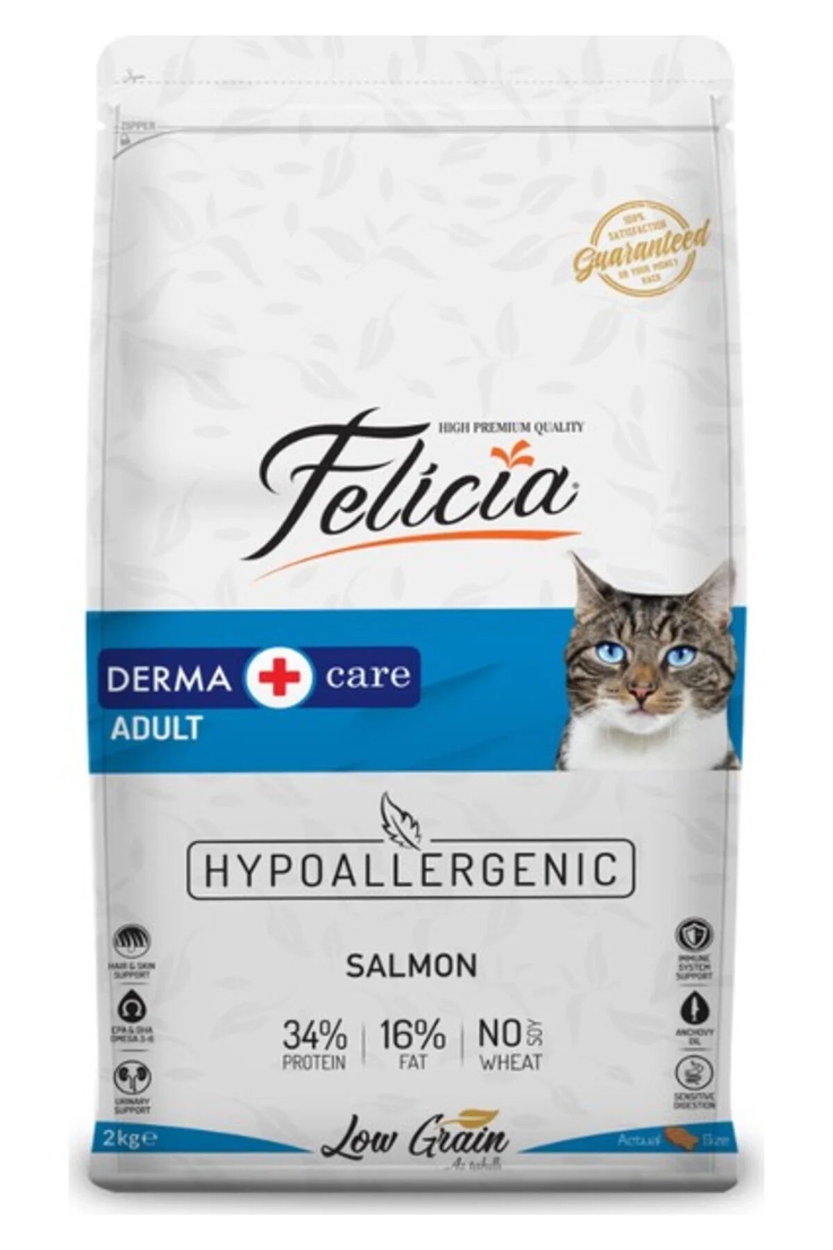 اسباب بازی گربه غذای کم غلات 2 کیلوگرمی بزرگسالان ضد حساسیت با ماهی قزل آلا Felicia