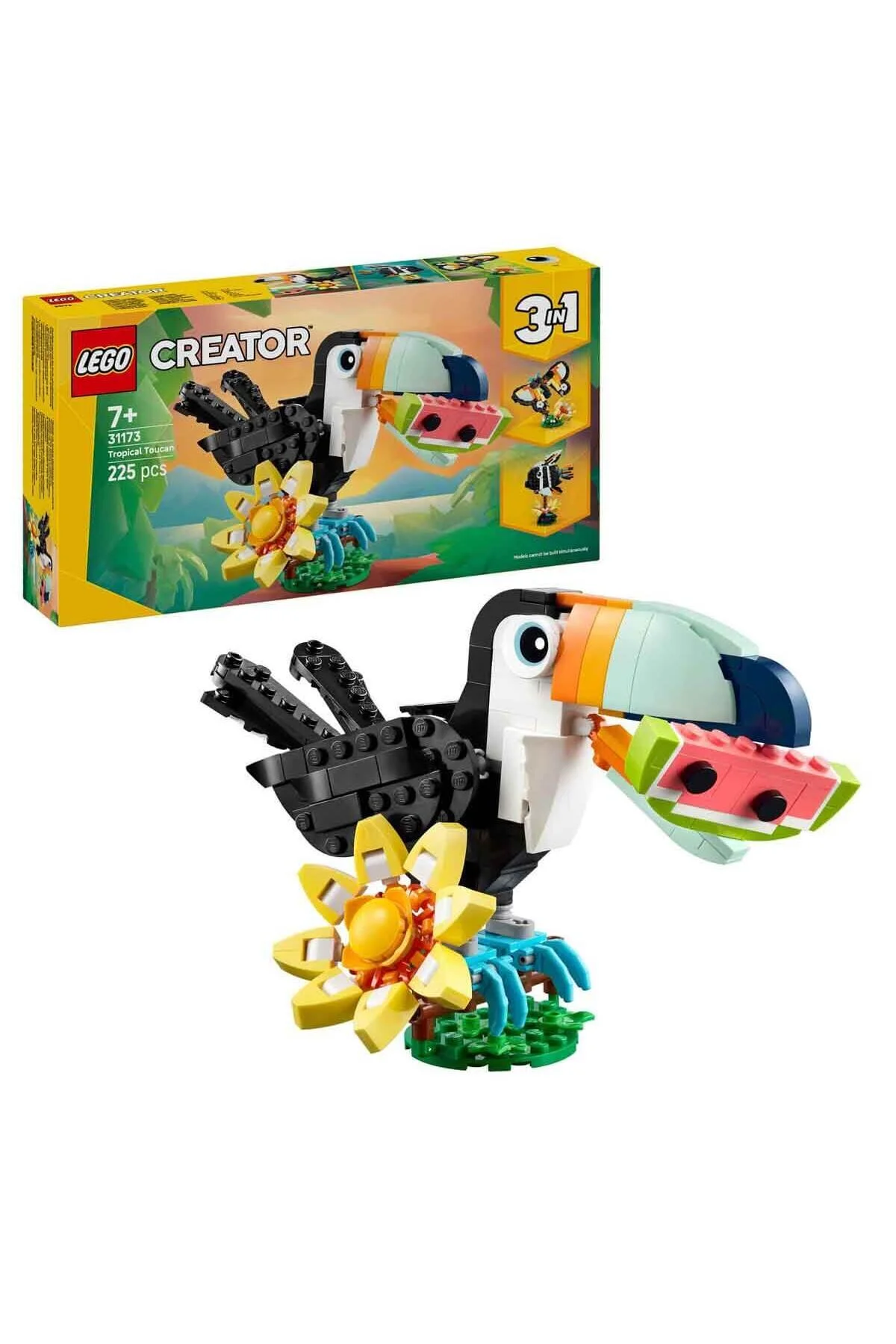 لگو و اسباب بازی های ساخت محور CREATOR 3 IN 1 WILD ANIMALS: TROPICAL TOUCAN BIRD 31173 کودکان 7 سال به بالا از ترکیه LEGO