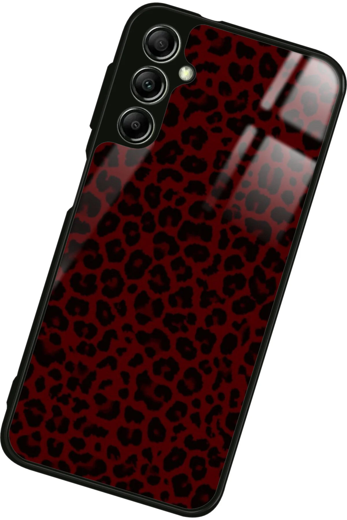 کاور و قاب پرمیوم براق طرح CLARET RED LEOPARD سازگار با SAMSUNG GALAXY A34 Snacase