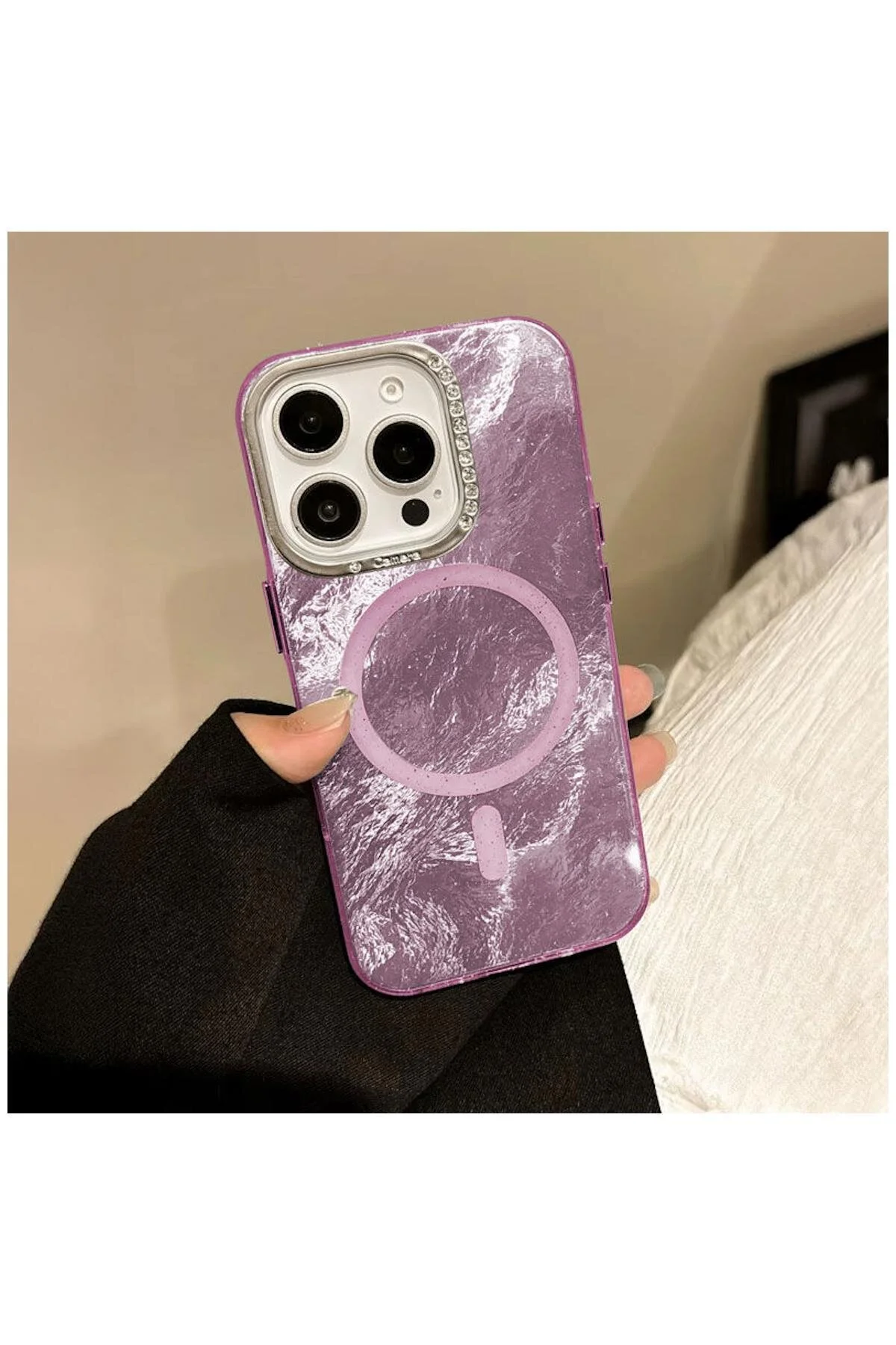 کاور و قاب سیلیکونی گلو استون شارژ بی سیم یاس بنفش APPLE IPHONE 13 PRO MAX COMPATIBLE CASE اورجینال Zebana