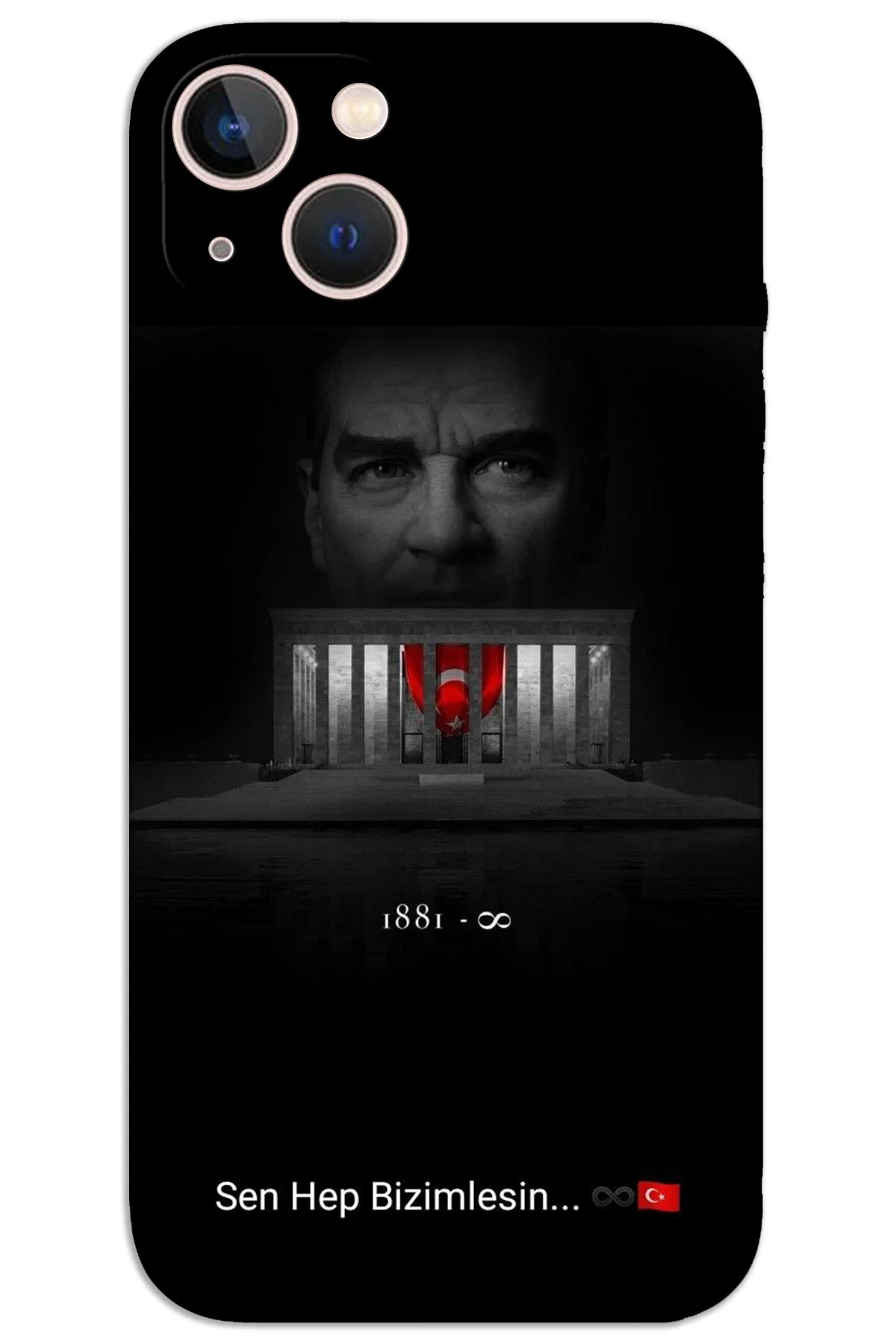 کاور و قاب پشتی طرح دار با الگوی HD IPHONE 15 آتاتورک ما است MRCİLETİSİM