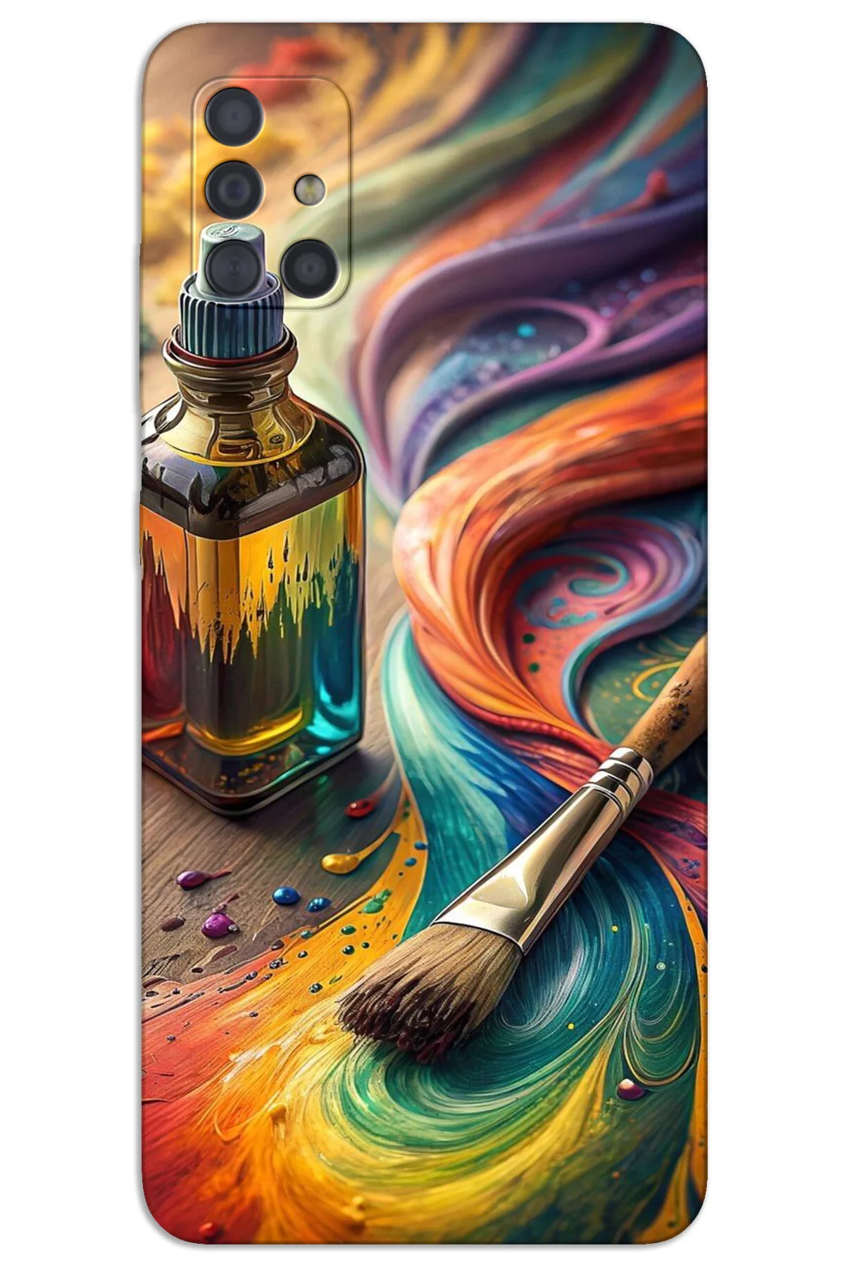 کاور و قاب پشتی طرح دار با الگوی HD SAMSUNG GALAXY A71 پالت قلم مو MRCİLETİSİM