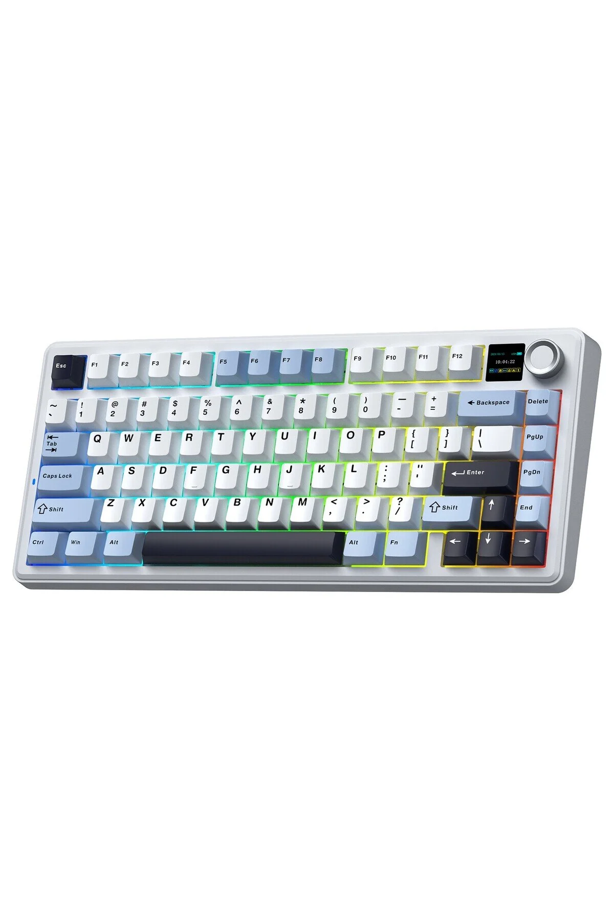 کیبورد مخصوص بازی F75 MAX مکانیکی RGB TKL سوئیچ بی سیم ماکرول مبادله داغ صفحه کلید NAVY BLUE Aula