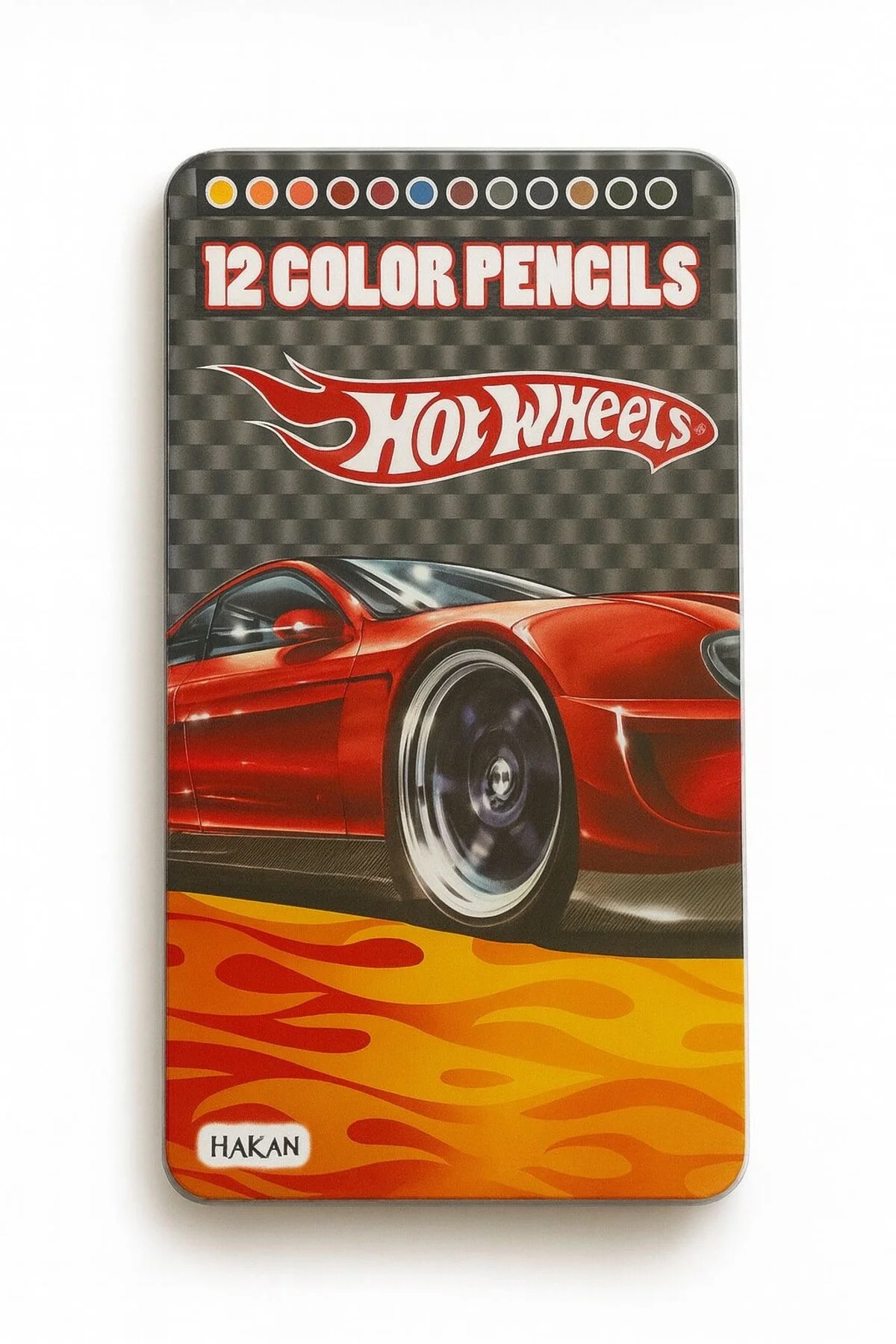مداد رنگی مجموعه 12 قطعه فلزی با جعبه خشک رنگ پریده HOT WHEELS