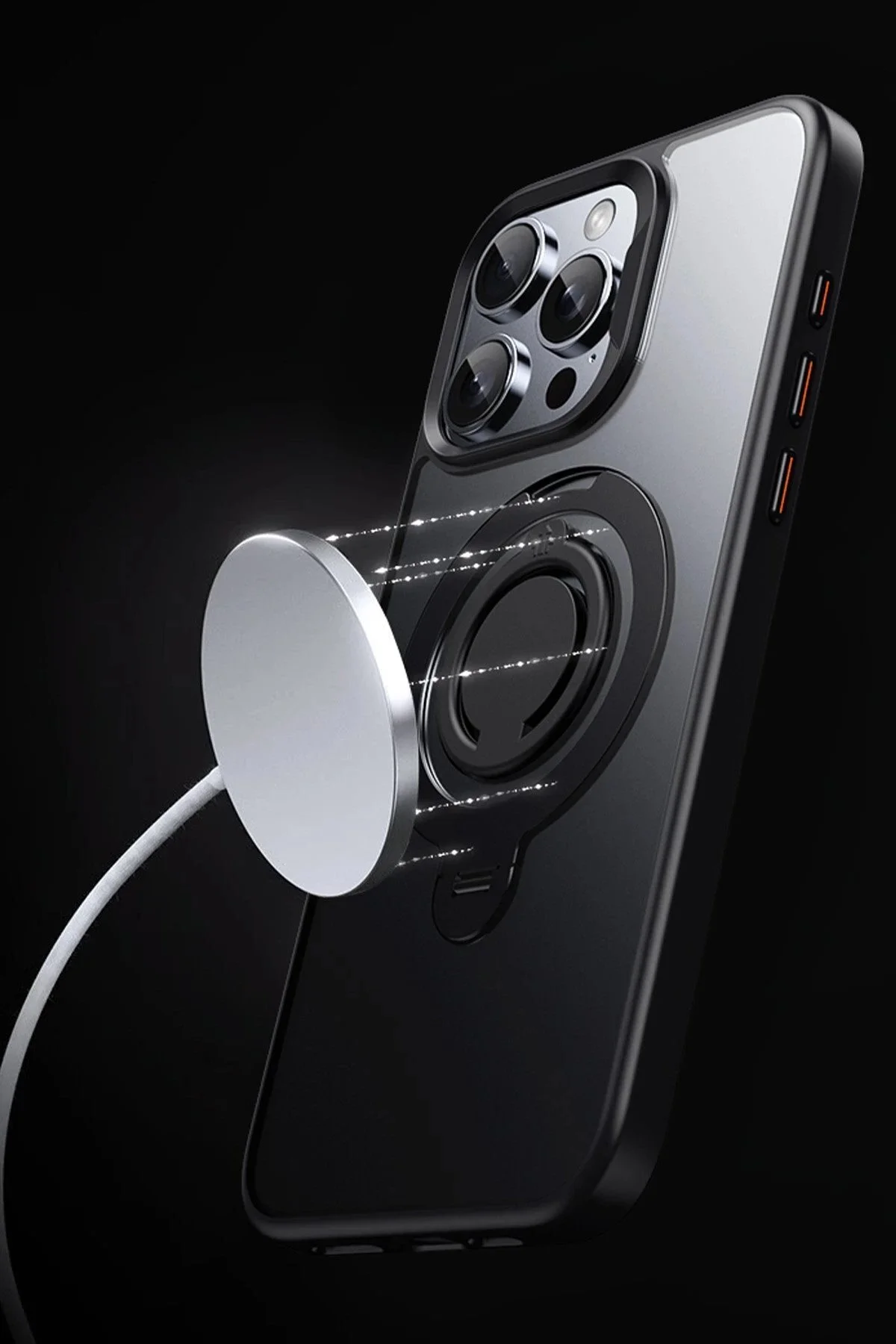 کاور و قاب IPHONE 16 PRO AVATAR 360 ROTATING MAGSAFE COVER آبی دریایی Genel Markalar