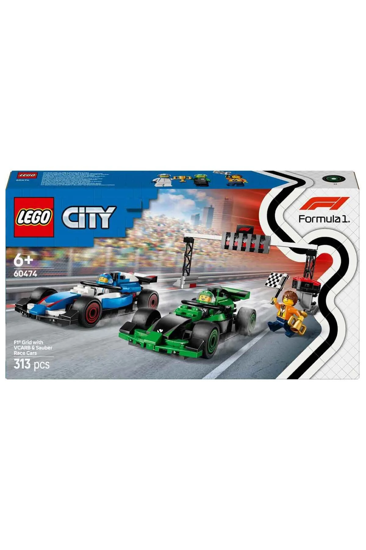 لگو و اسباب بازی های ساخت محور دخترانه پسرانه بچگانه CITY VCARB SAUBER RACE F1 GRIDI 60474 2 برای کودکان بیش از 6 سال بالاتر. LEGO