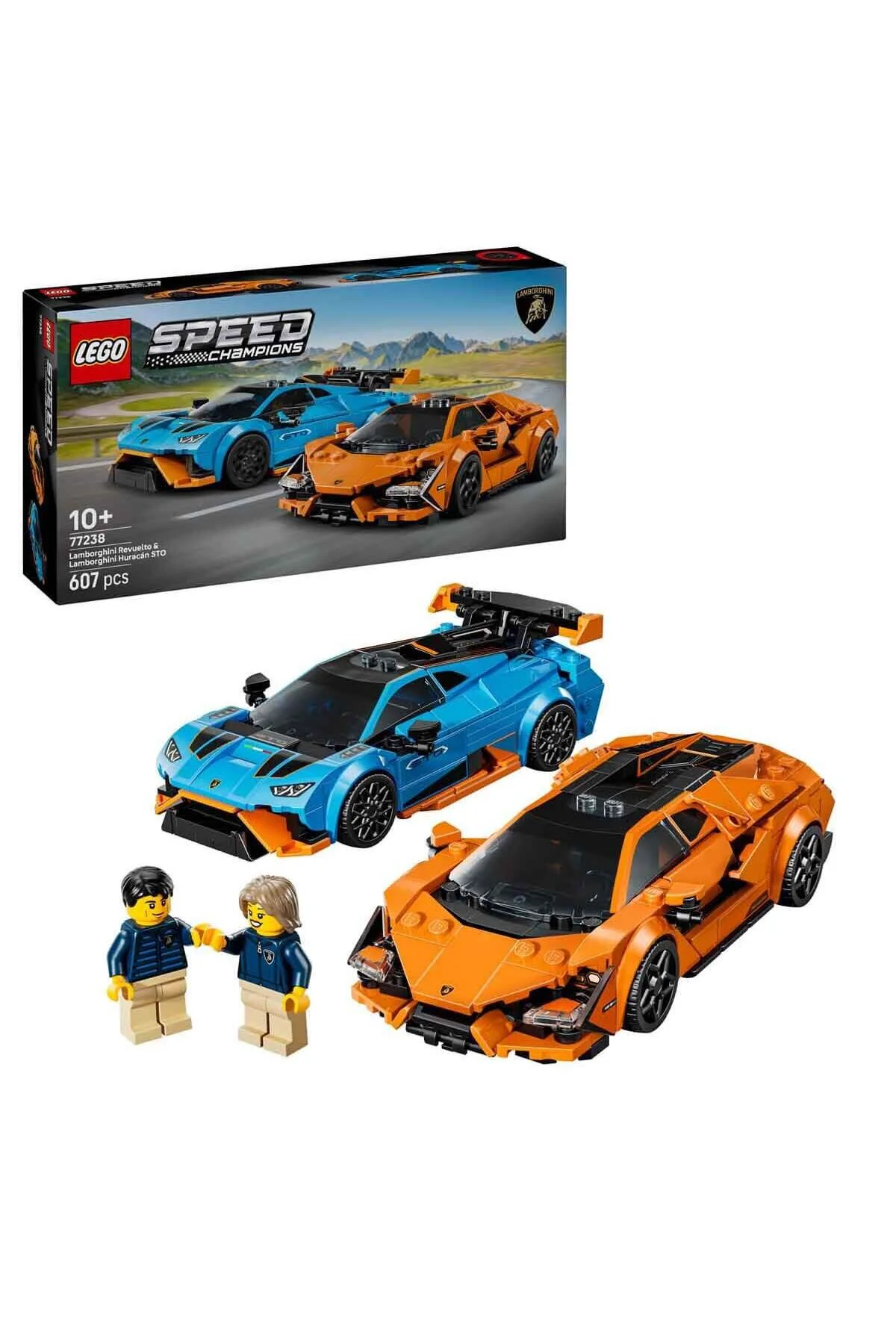 لگو و اسباب بازی های ساخت محور SPEED ​​CHAMPIONS LAMBORGHINI REVUELTO &amp; HURACÁN STO 77238 فضای داخلی برای کودکان 10 سال به بالا اورجینال LEGO