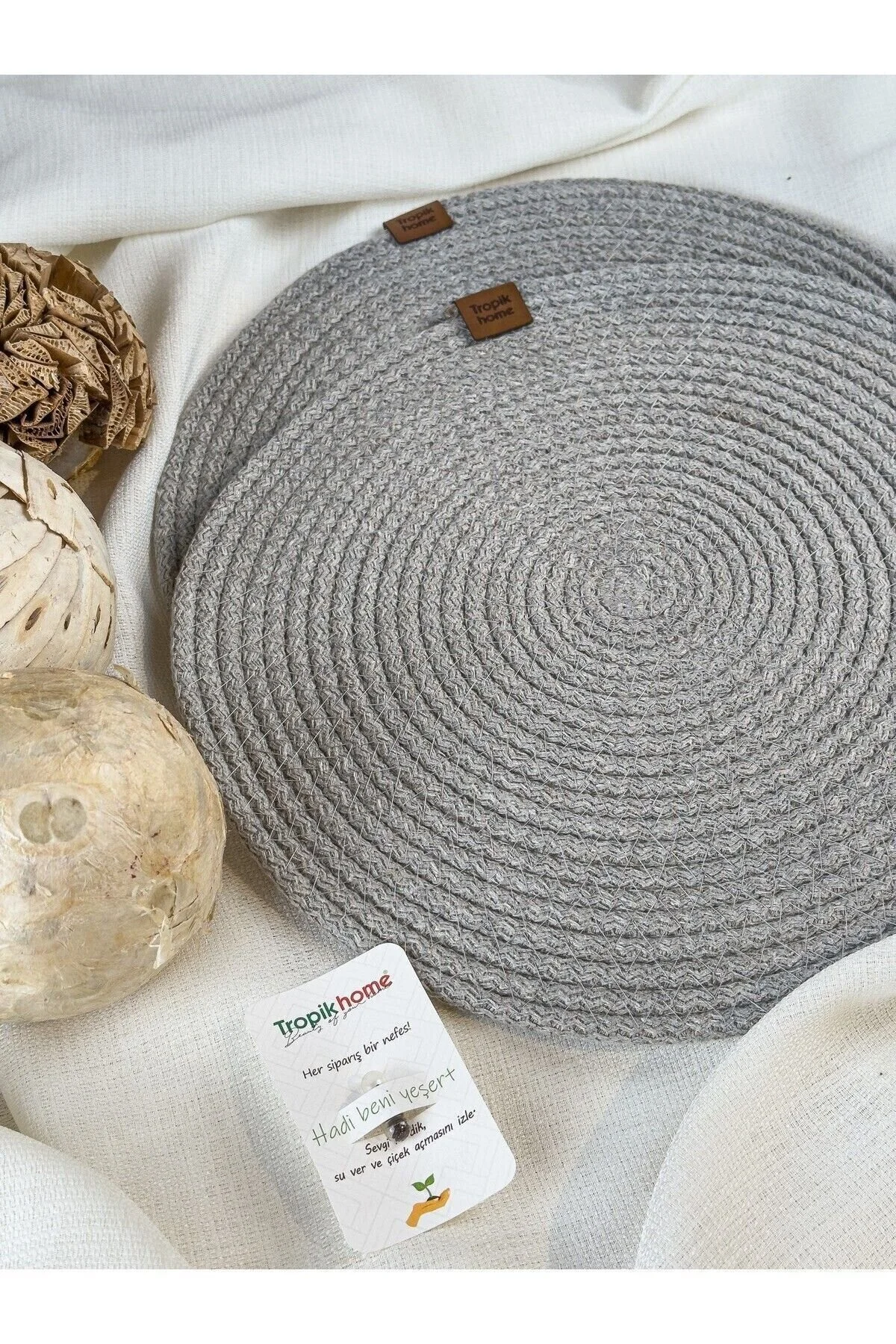 رانر و زیر بشقابی GREY WICKER SUPLA 2 خدمات آمریکایی طراحی جهیزیه شیک خط صفحه ارائه نمایش Tropikhome