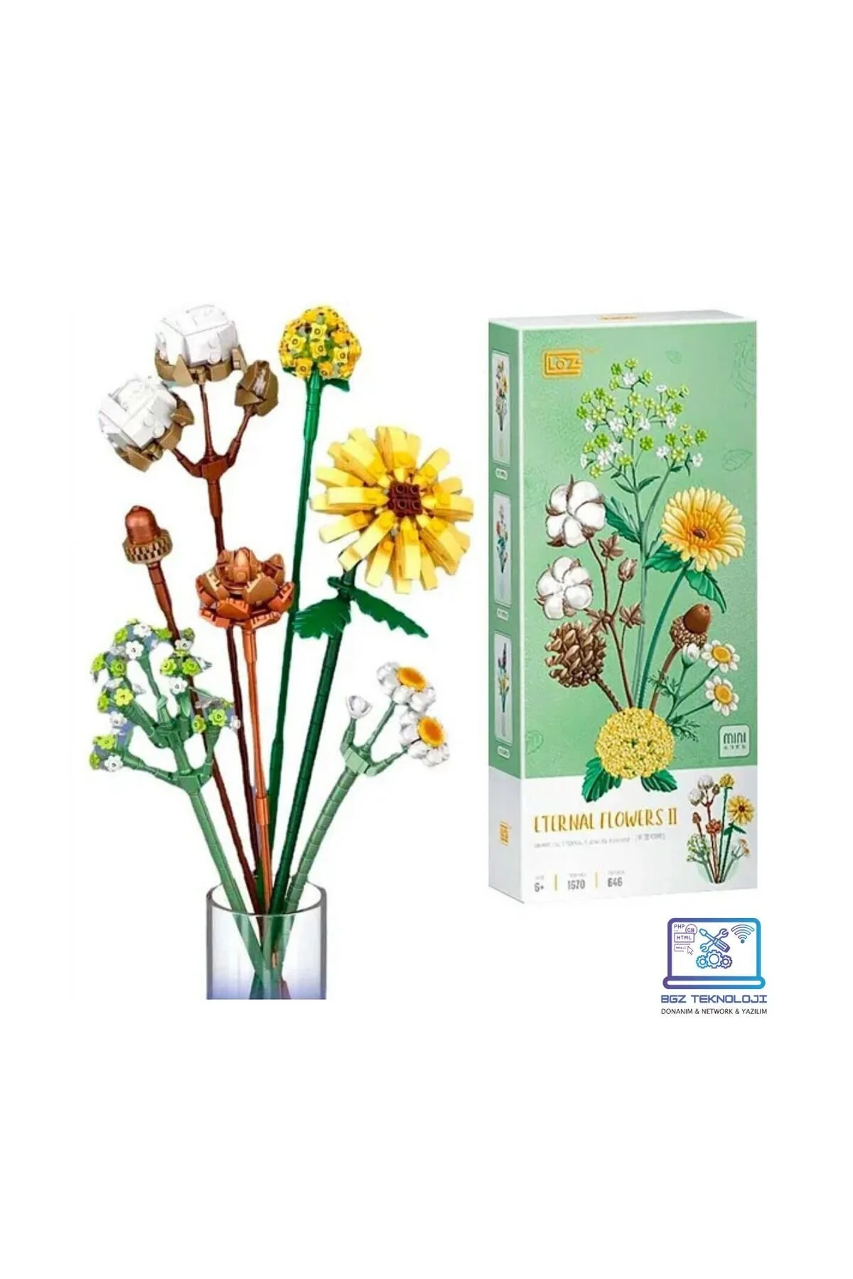 لگو و اسباب بازی های ساخت محور 🌼 ست ساختمانی گل جاودانه لوز – آرایی ویژه با آفتابگردان ادریسی زنبق صد تومانی از ترکیه Loz