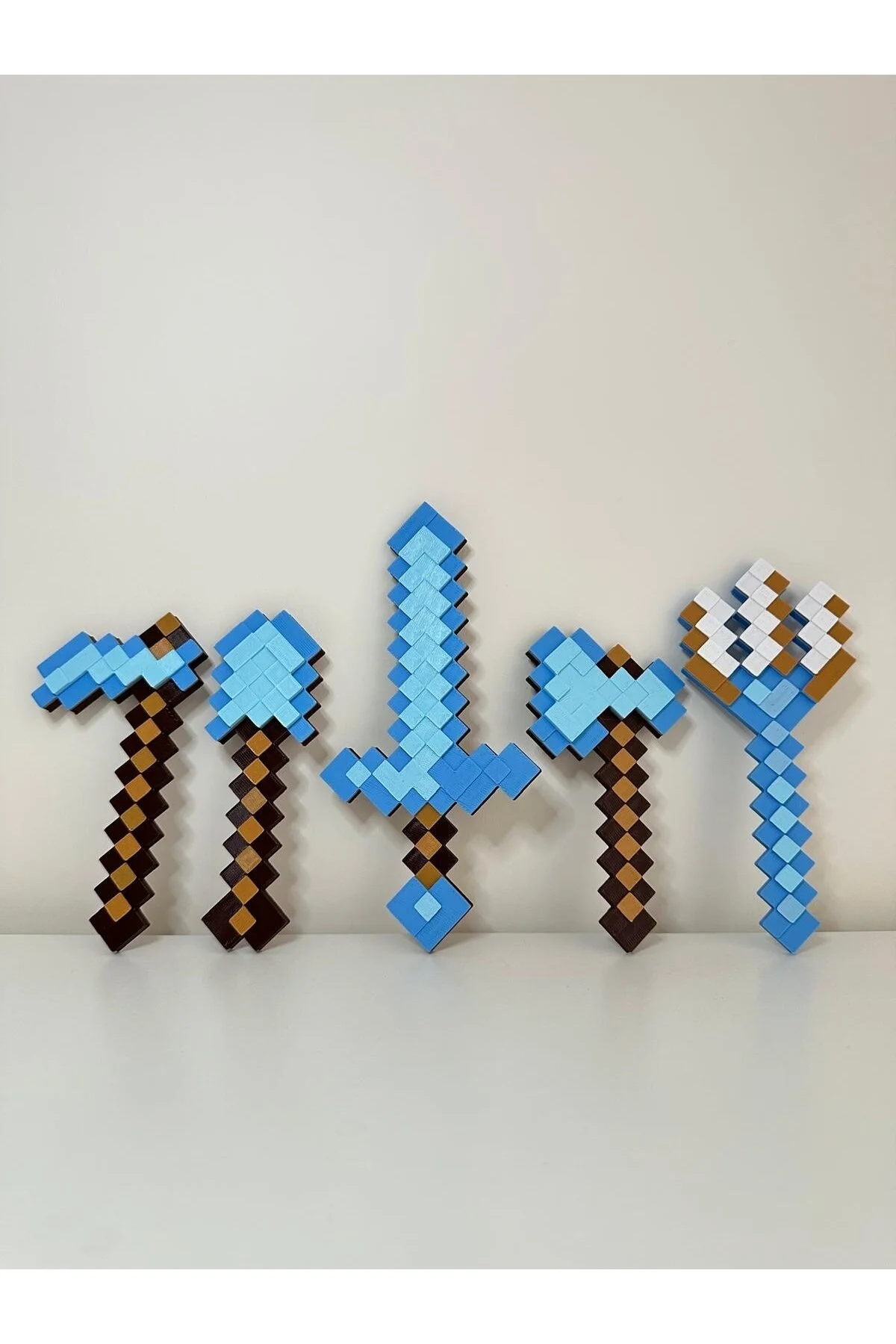 فیگور مجموعه شمشیر MINECRAFT 5 عدد نیزه کلنگ بیل تبر 13 16 سانتی متر از ترکیه You Toys